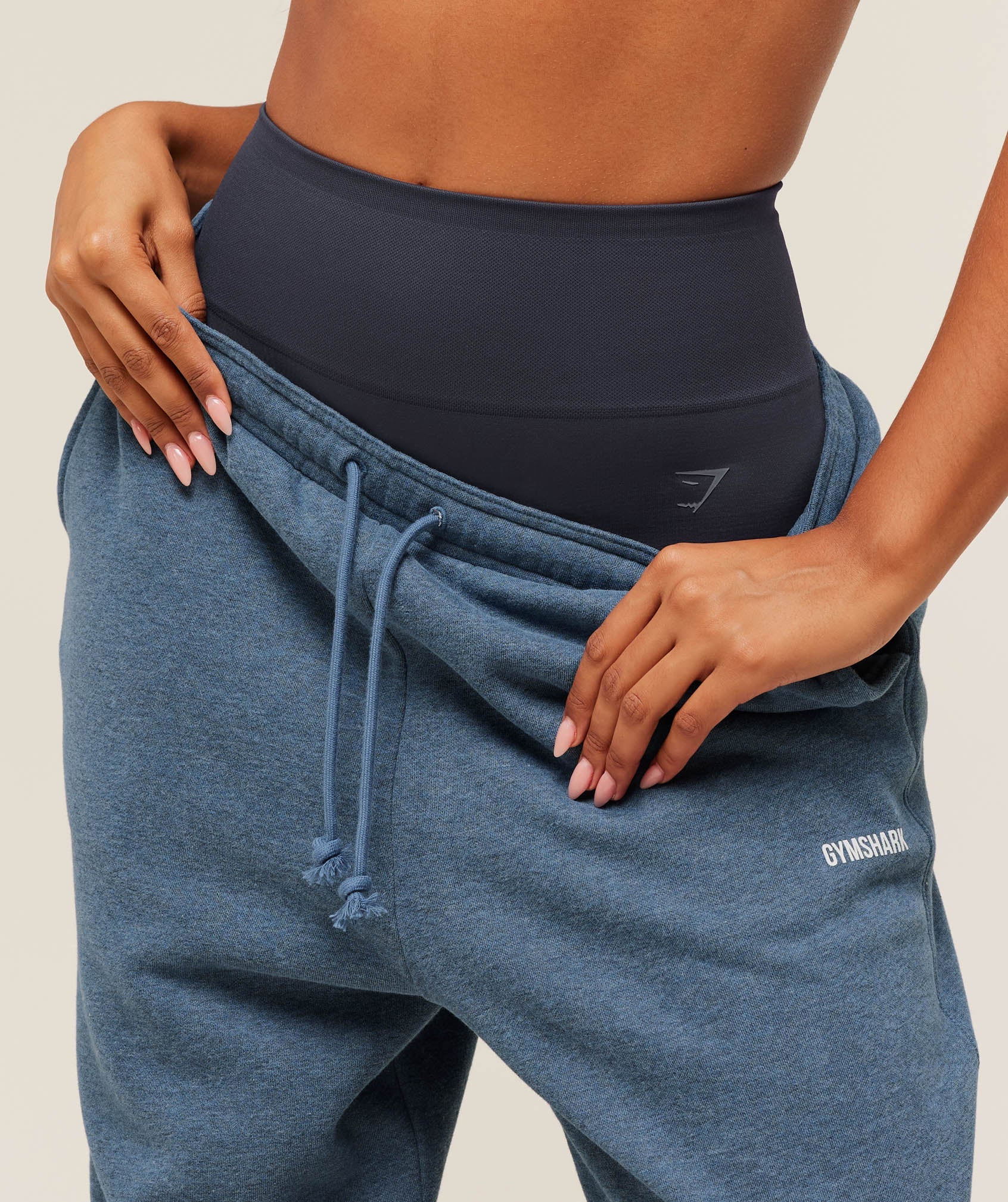 Women's Gymshark Cosy Luxe Cuffed Joggers Compound Blue Marl
