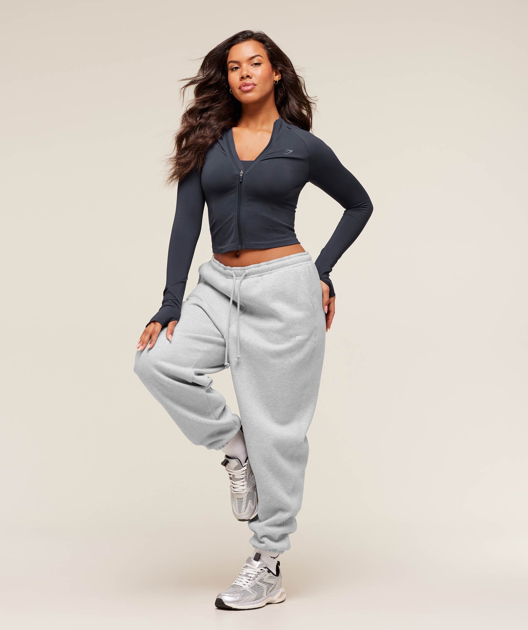Women's Gymshark Cosy Luxe Cuffed Joggers Soft Grey Marl