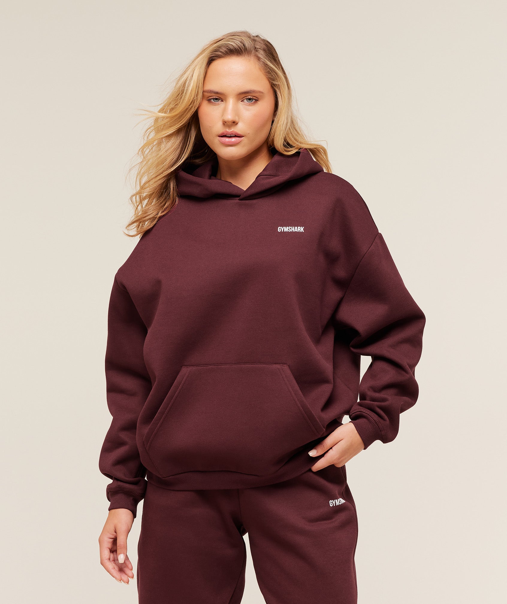 Women's Gymshark Cosy Luxe Hoodie Rich Maroon