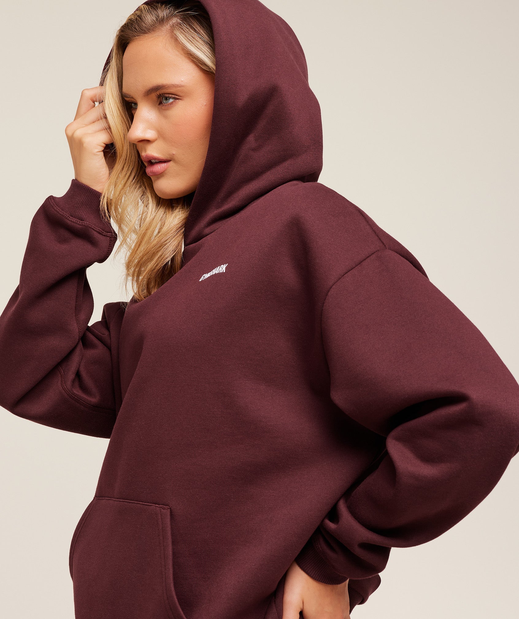 Women's Gymshark Cosy Luxe Hoodie Rich Maroon