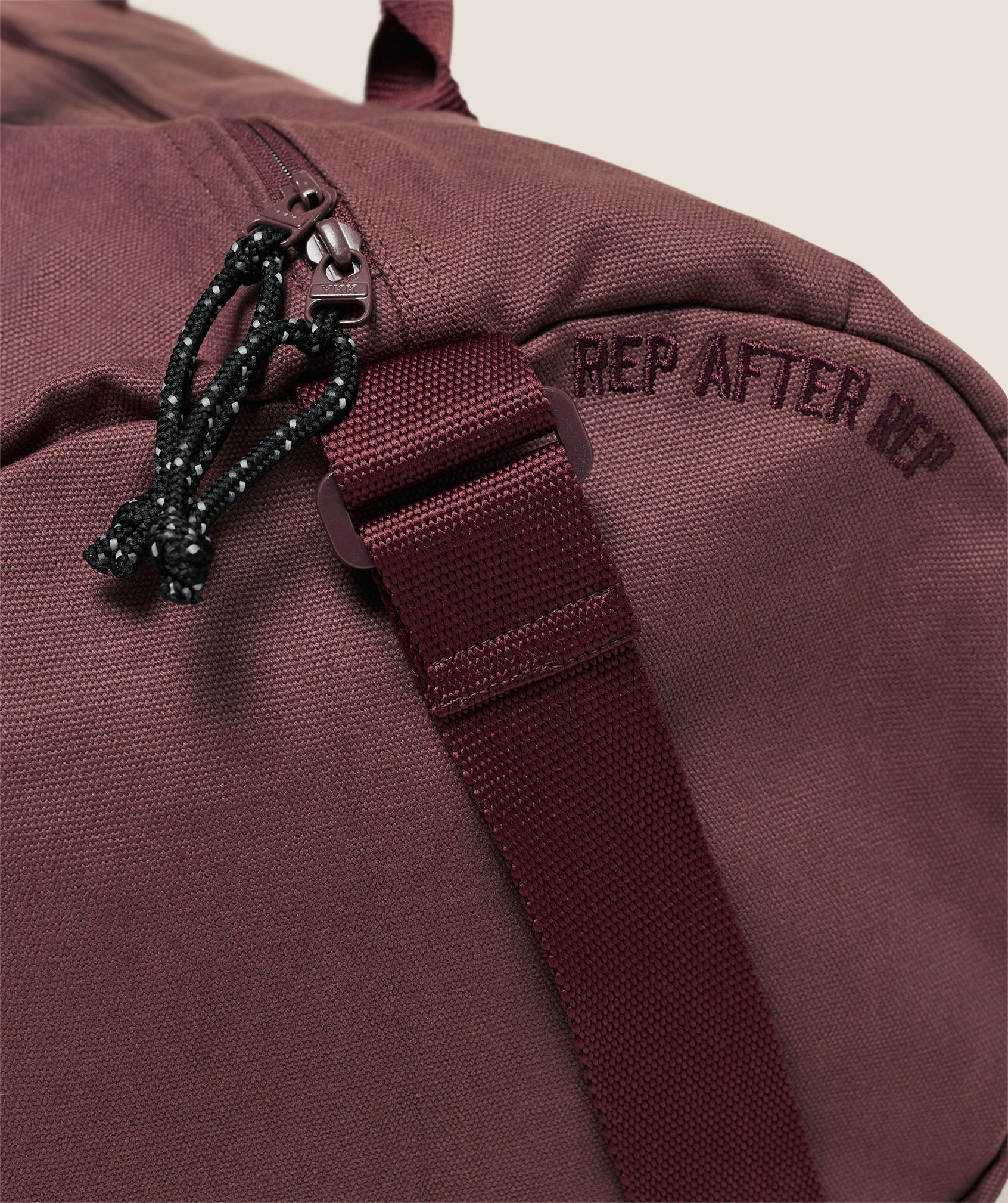 Gymshark Strength Dept Canvas Duffle Bag Burgundy Brown