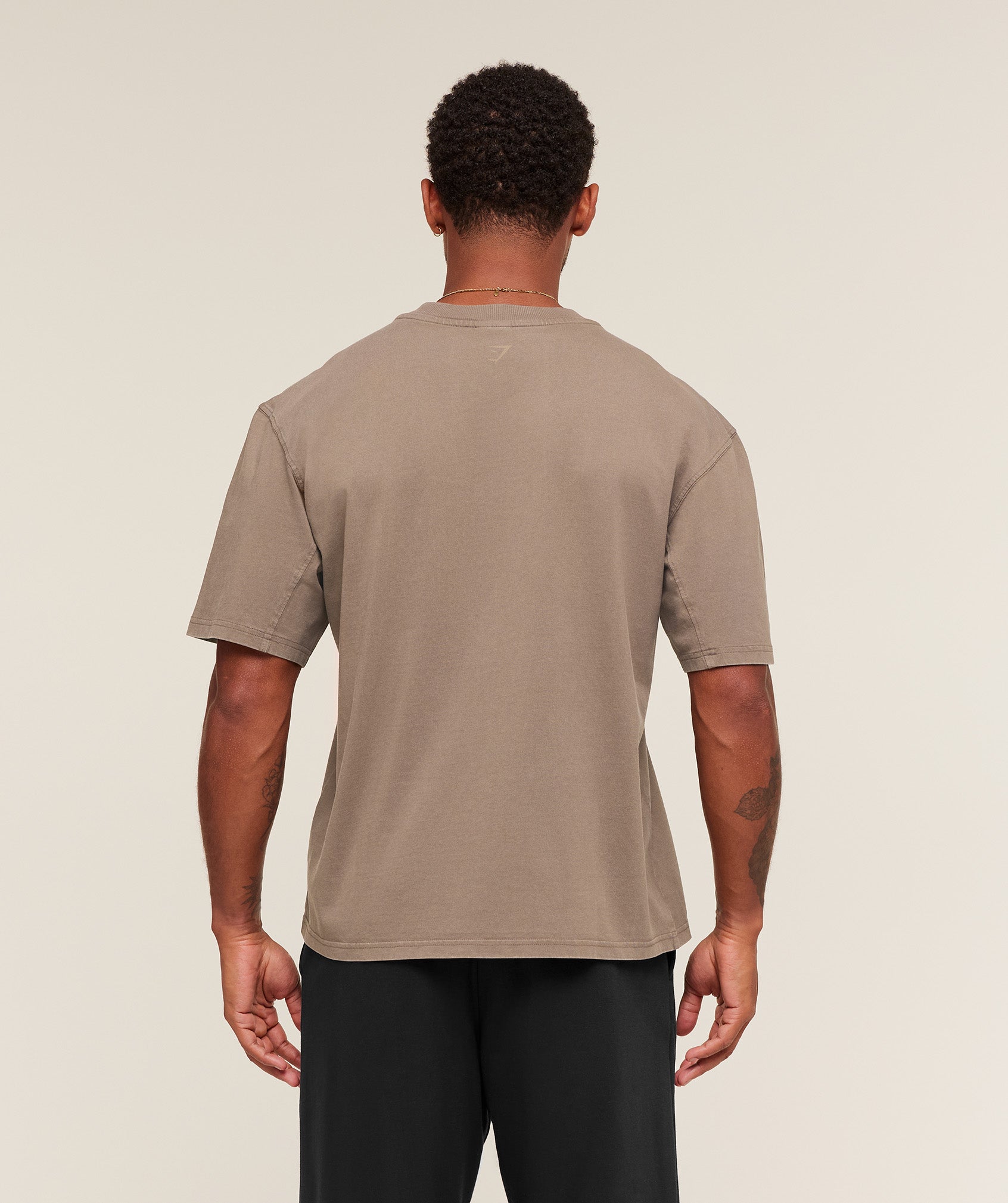 Gymshark Collegiate Washed T-Shirt Soft Brown