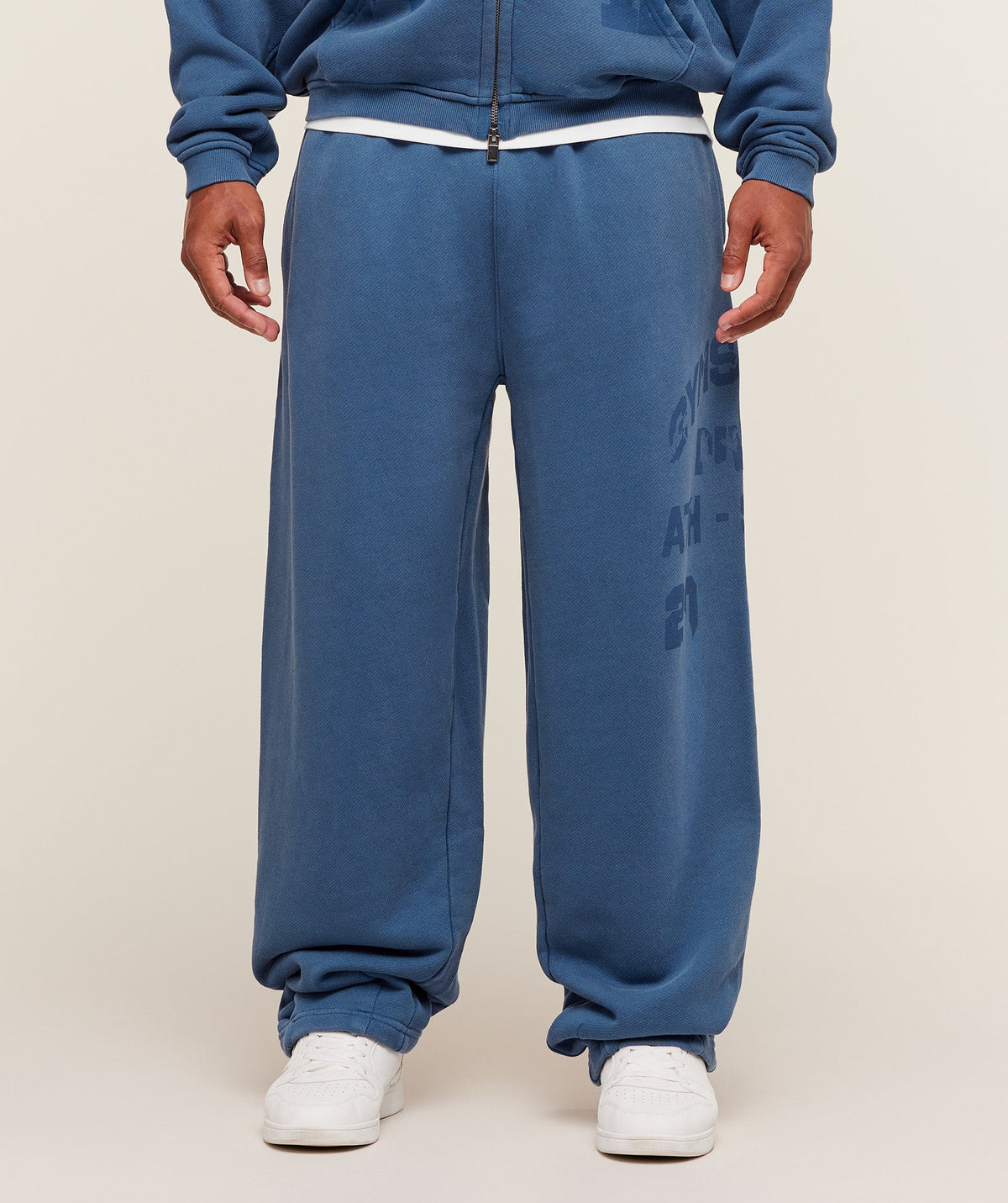Gymshark Collegiate Washed Zip Up Hoodie Compound Blue