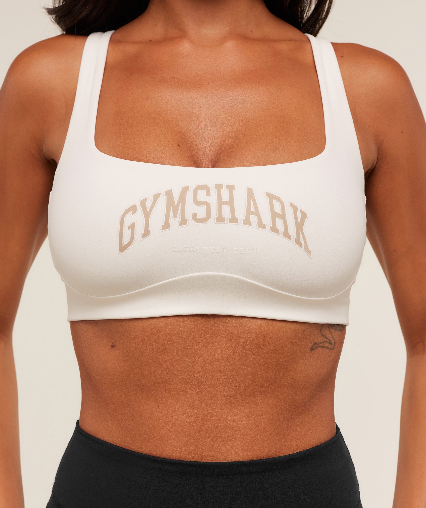 Women's Gymshark Collegiate Sports Bra Soft White