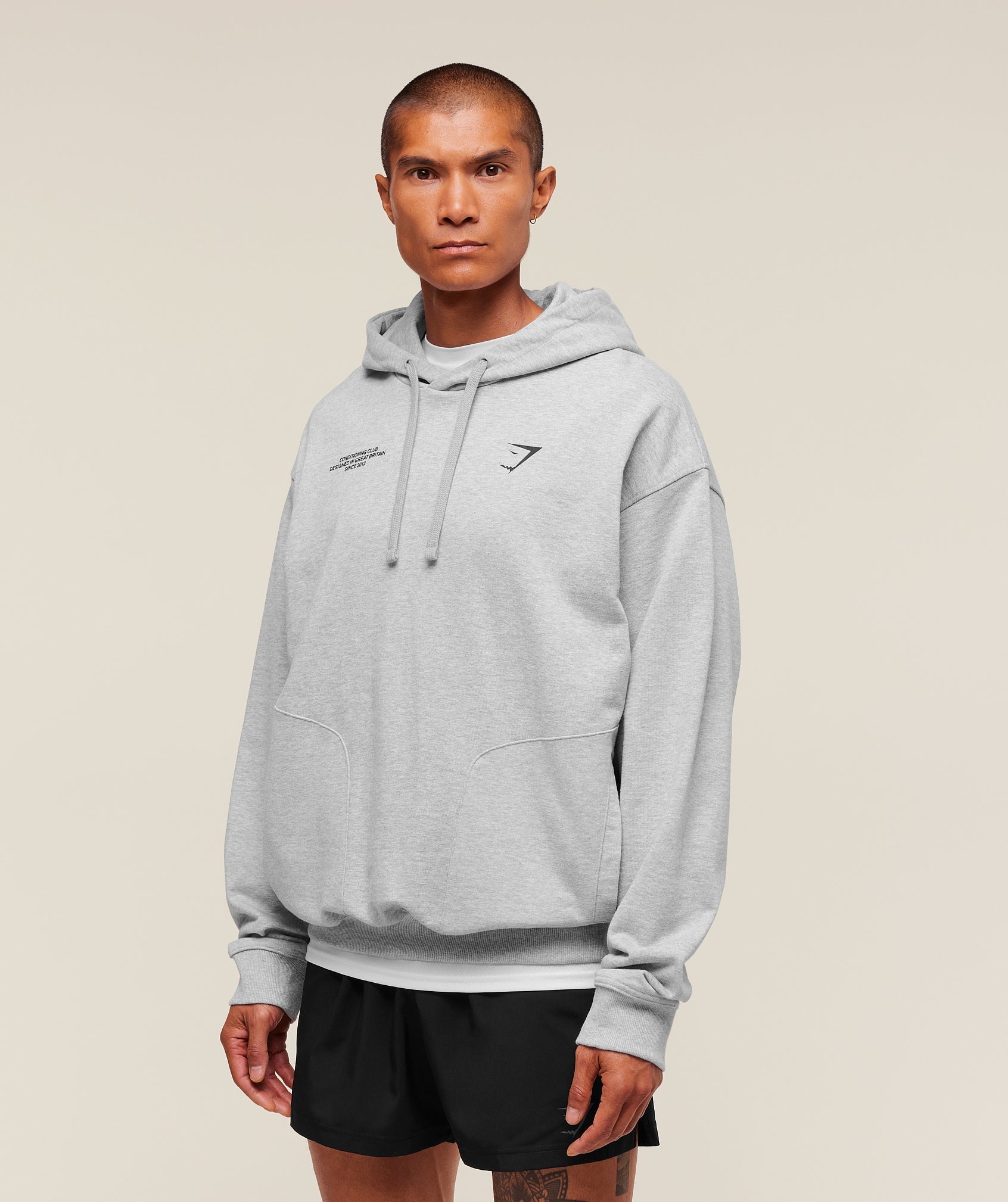 Gymshark Conditioning Club Hoodie Light Grey Core Marl