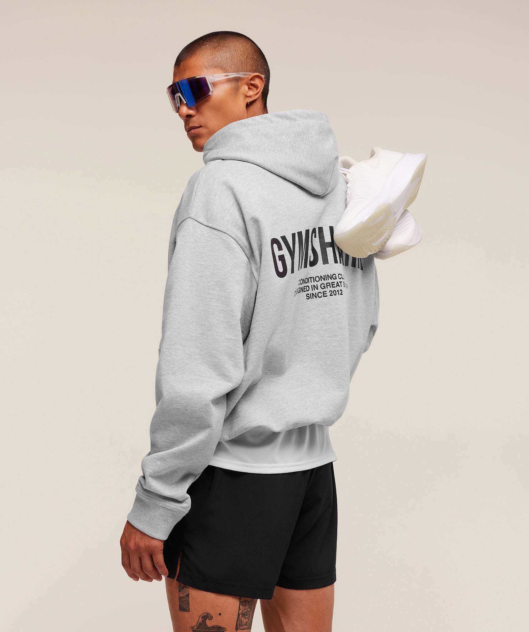 Gymshark Conditioning Club Hoodie Light Grey Core Marl