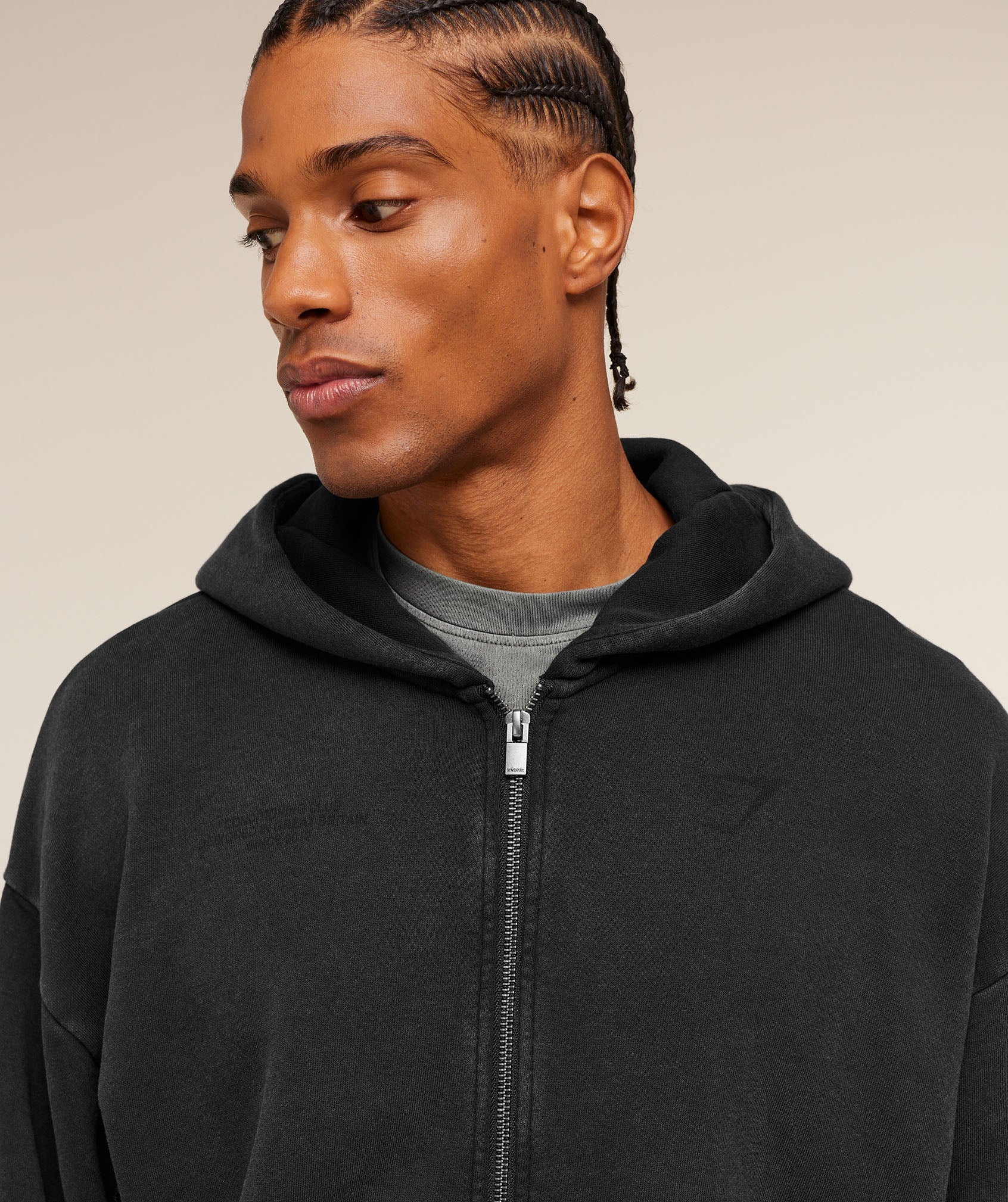 Gymshark Conditioning Club Washed Zip Through Hoodie Black