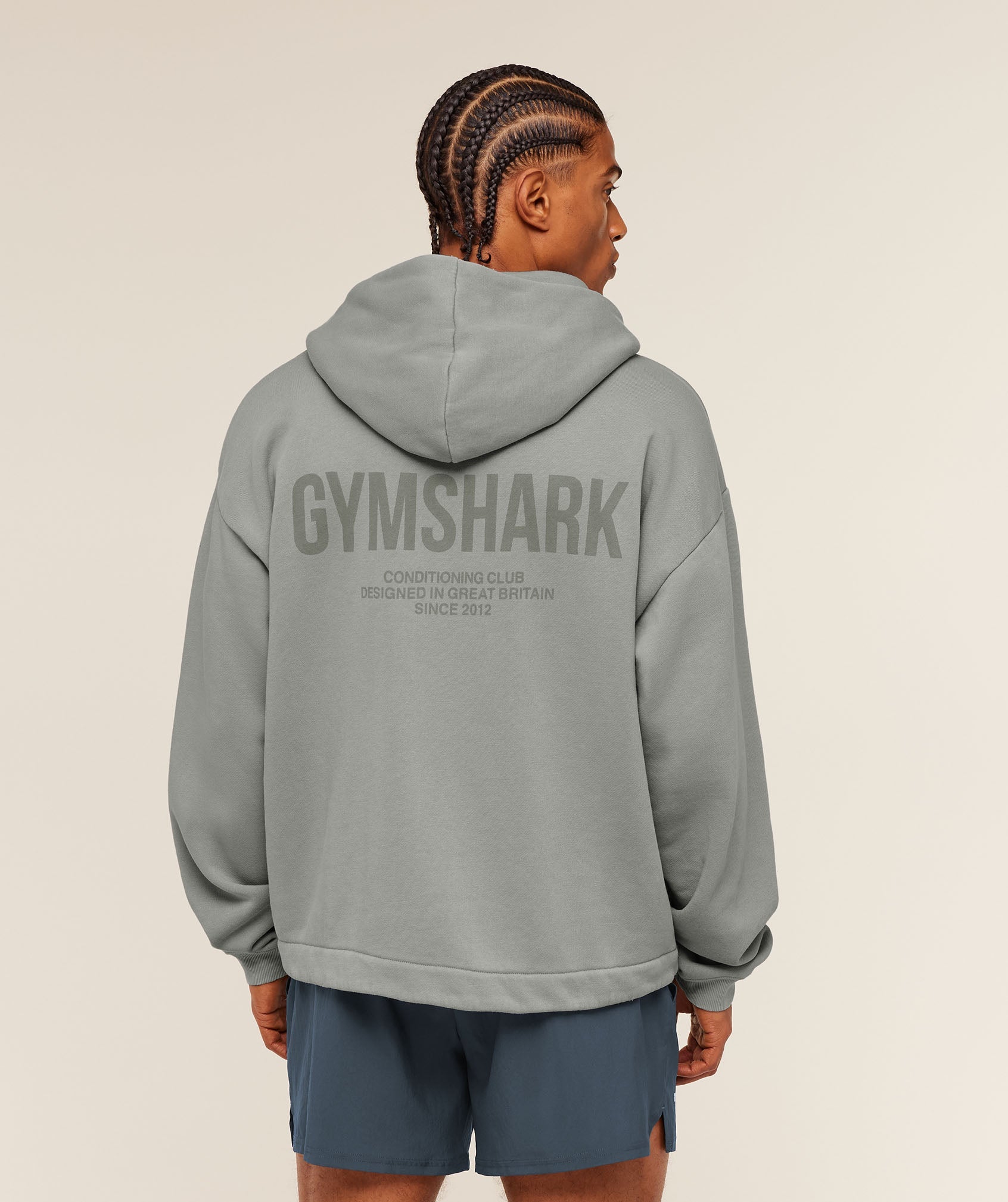 Gymshark Conditioning Club Washed Zip Through Hoodie Smokey Grey