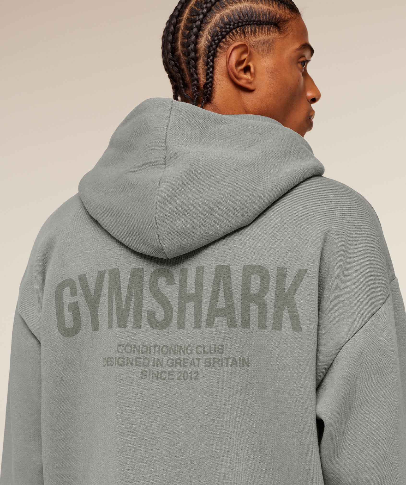 Gymshark Conditioning Club Washed Zip Through Hoodie Smokey Grey
