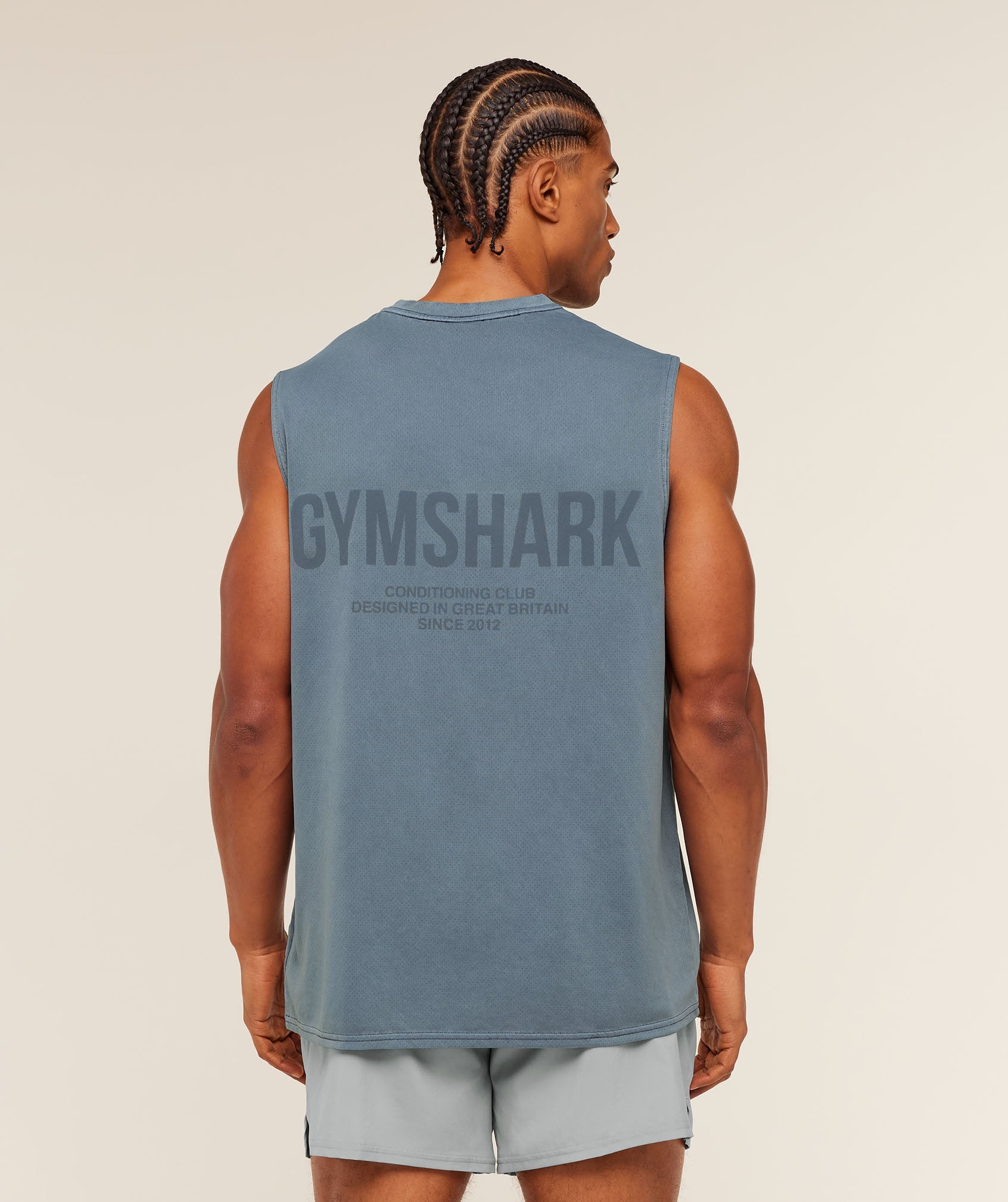 Gymshark Conditioning Club Washed Tank Iron Blue