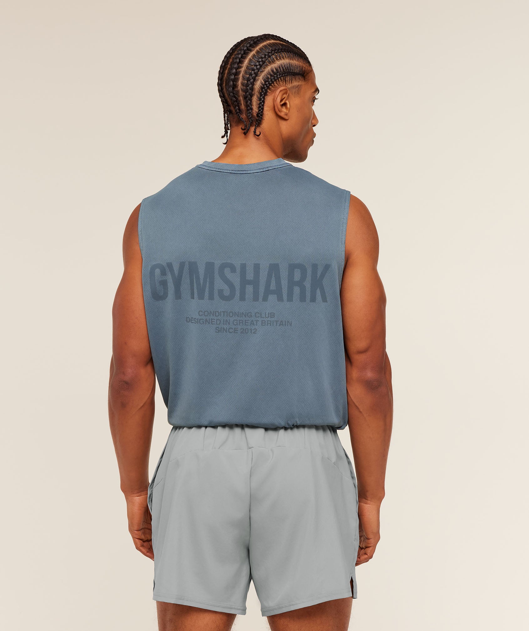 Gymshark Conditioning Club Washed Tank Iron Blue