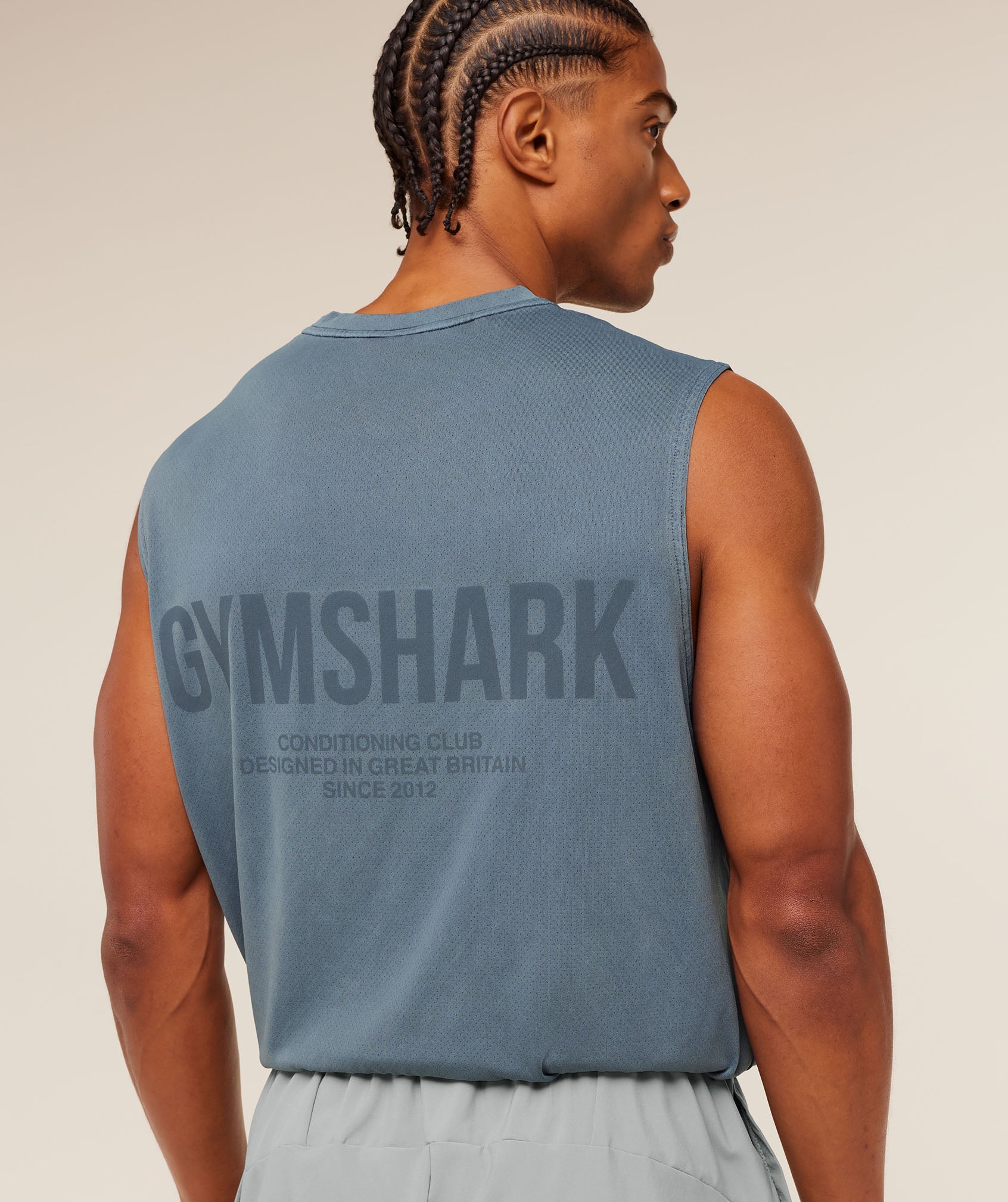Gymshark Conditioning Club Washed Tank Iron Blue