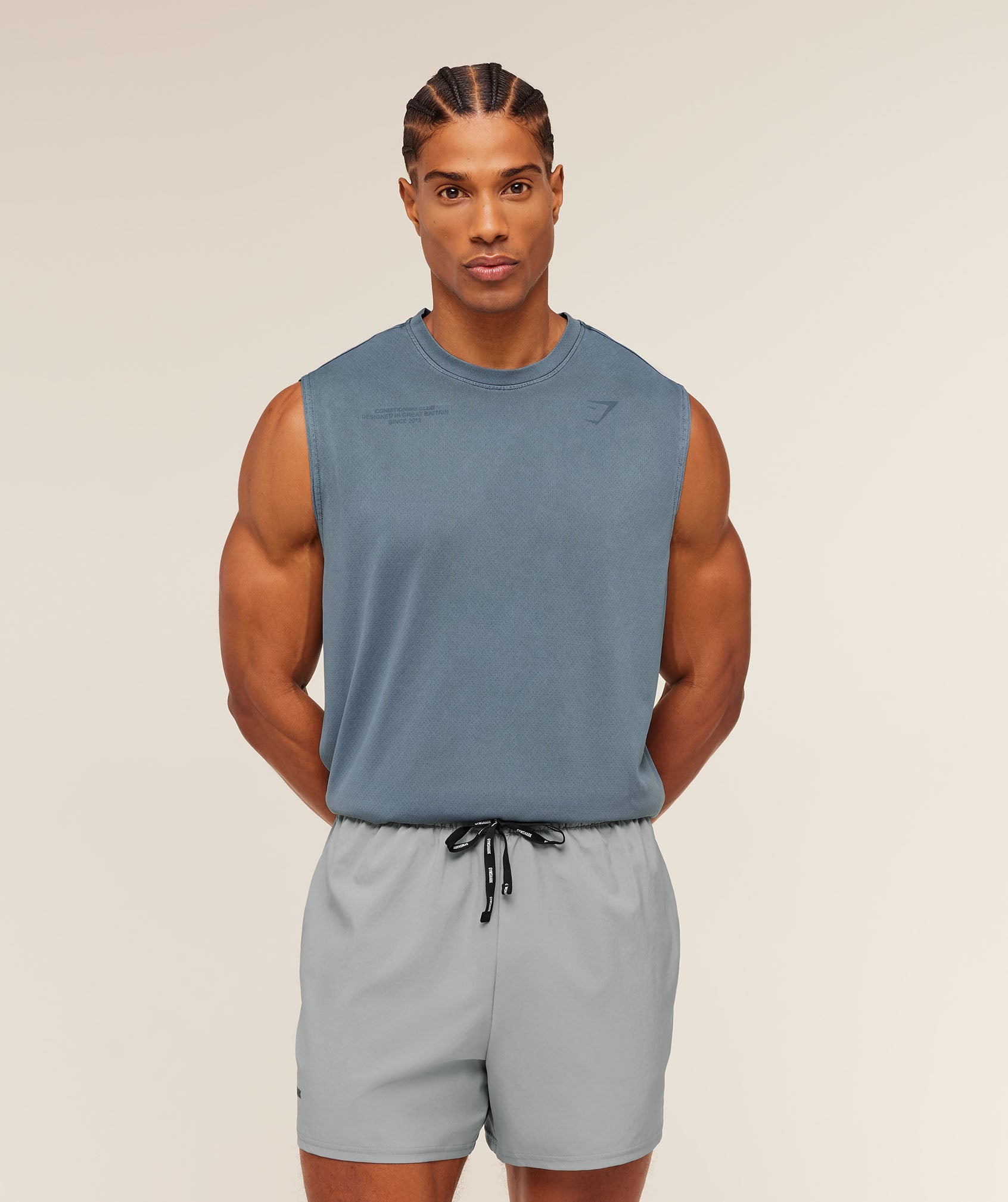 Gymshark Conditioning Club Washed Tank Iron Blue