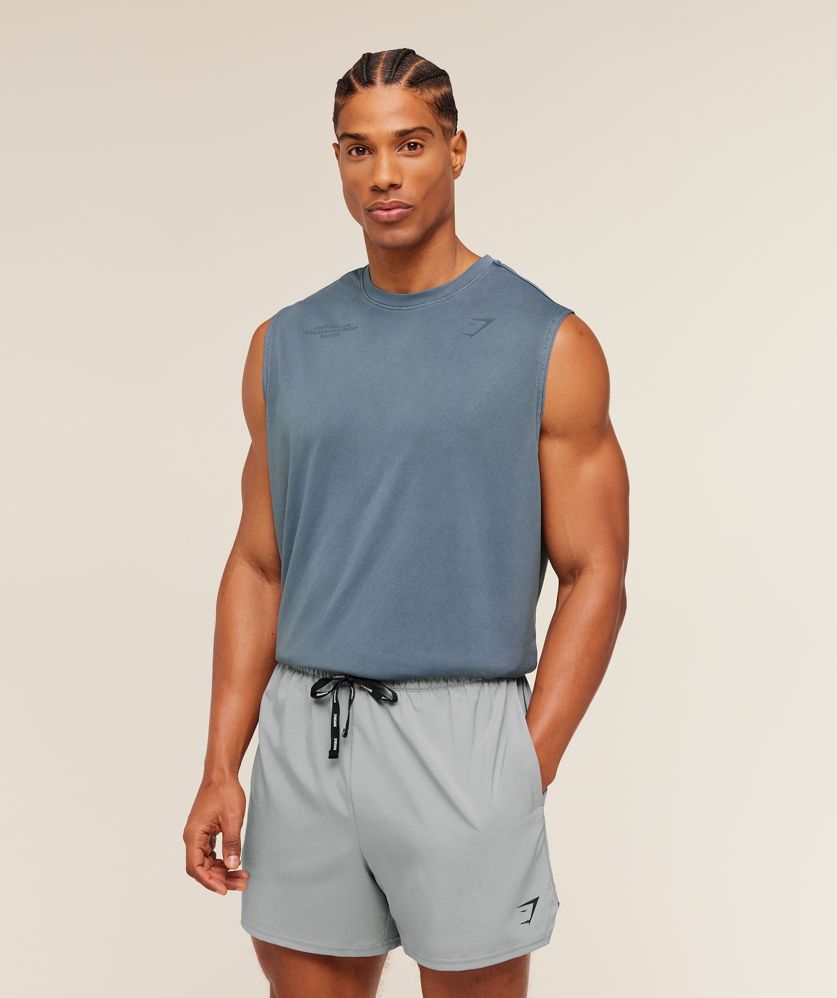 Gymshark Conditioning Club Washed Tank Iron Blue