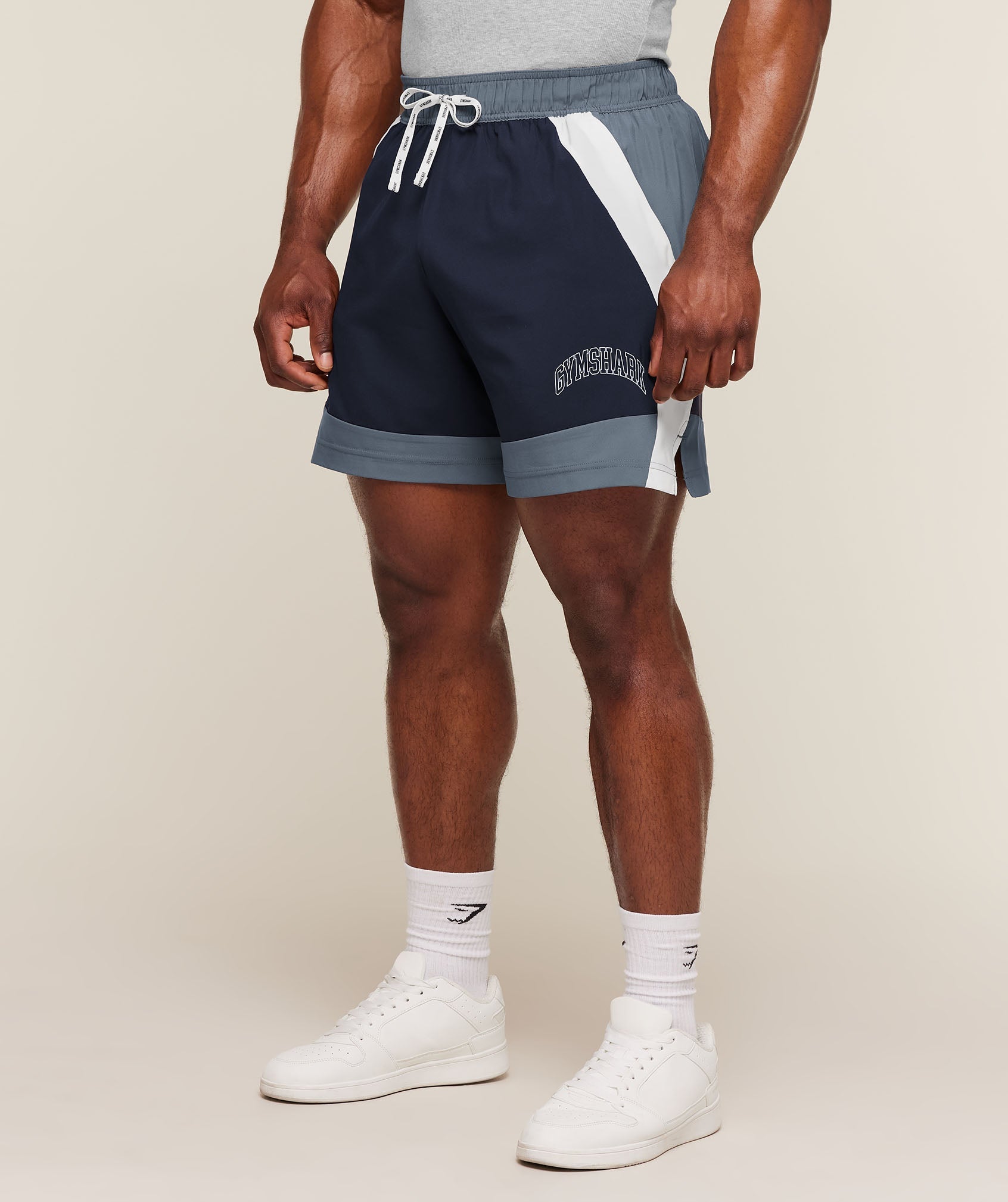 Gymshark Collegiate Tech Shorts Iron Blue