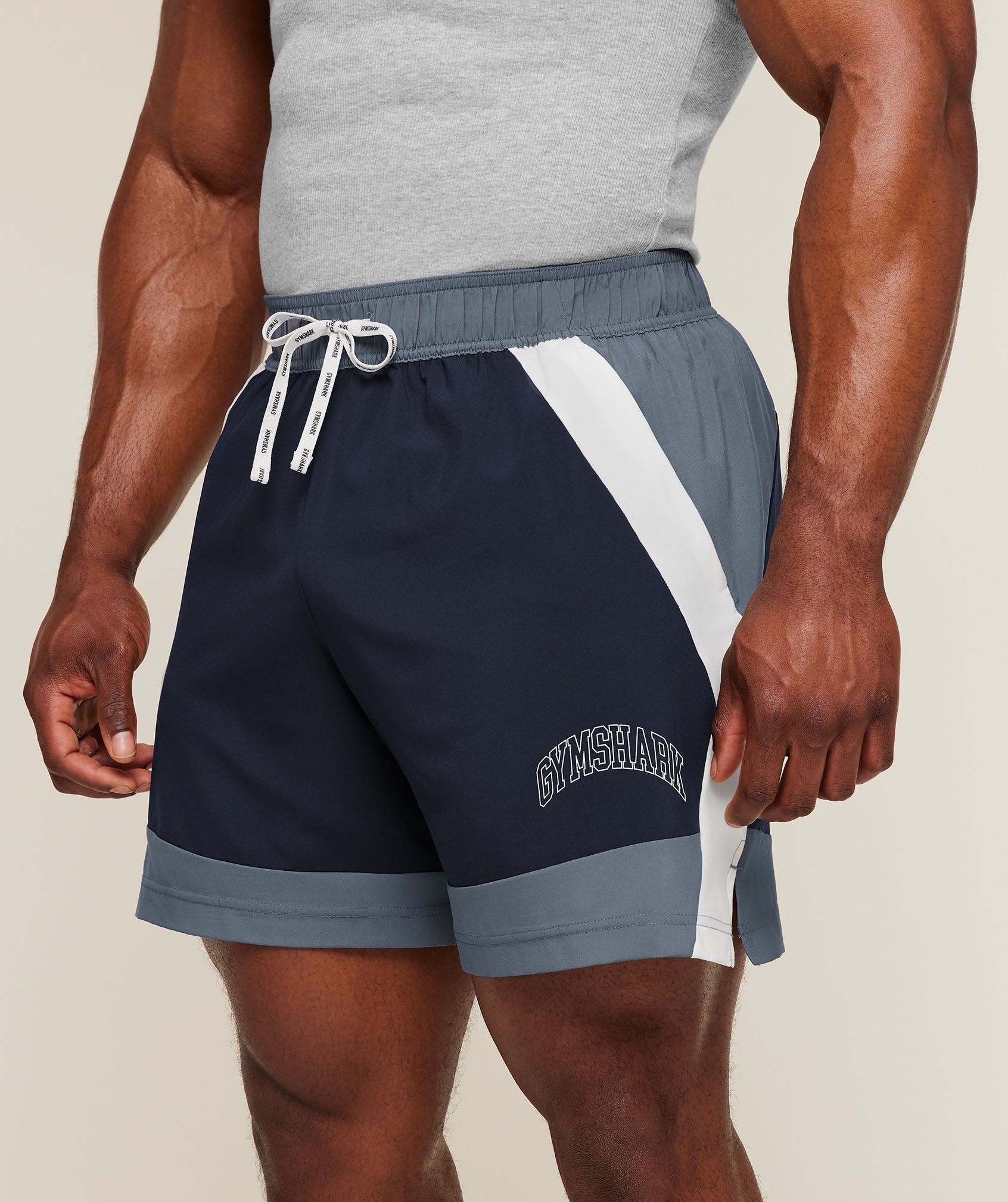 Gymshark Collegiate Tech Shorts Iron Blue