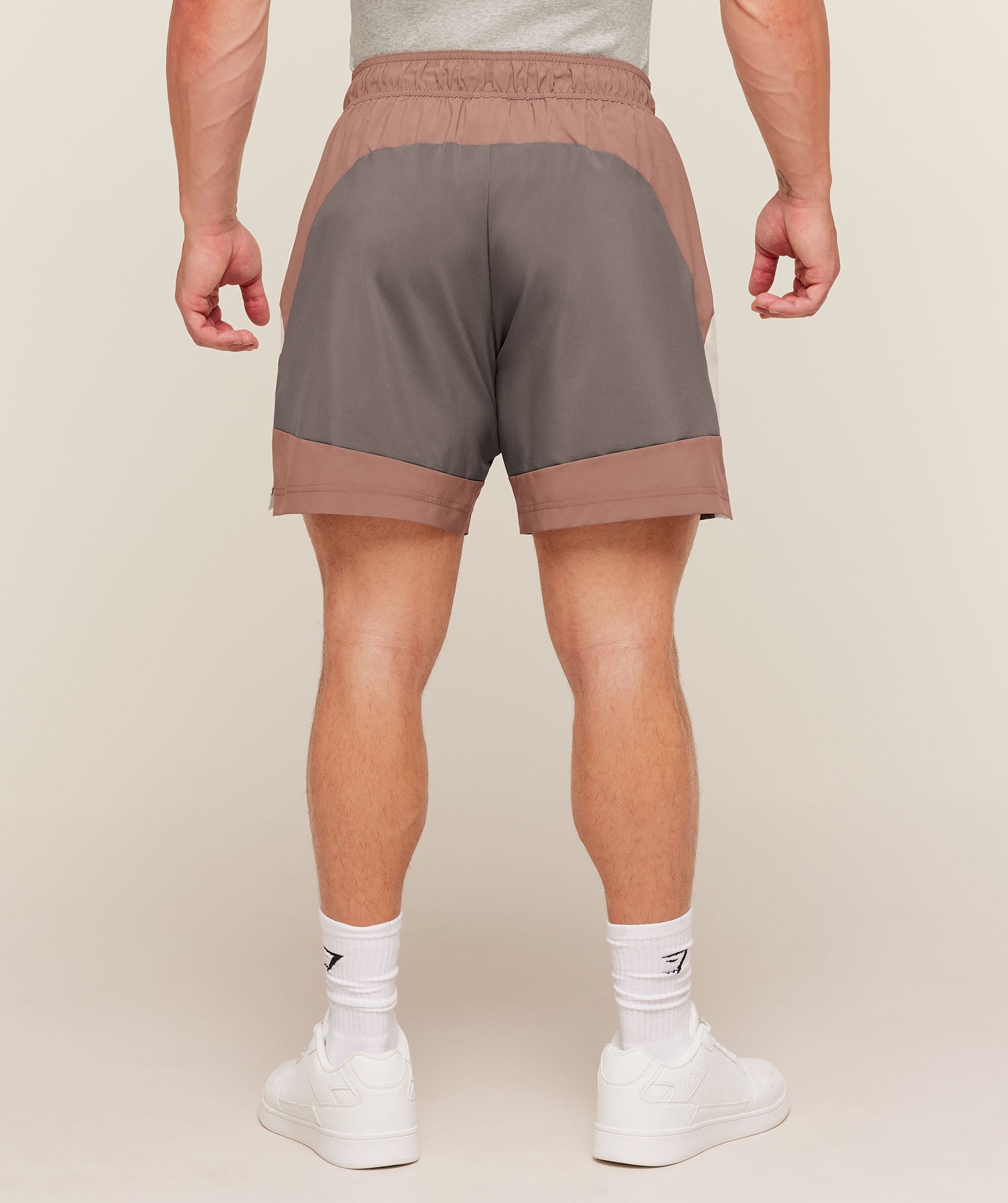 Gymshark Collegiate Tech Shorts Taupe Brown