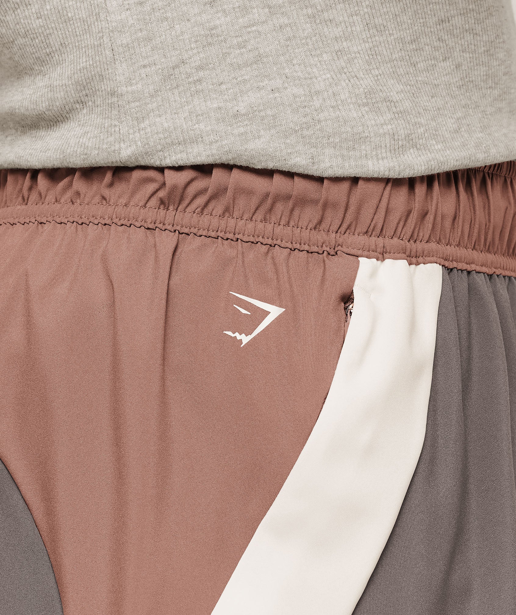 Gymshark Collegiate Tech Shorts Taupe Brown