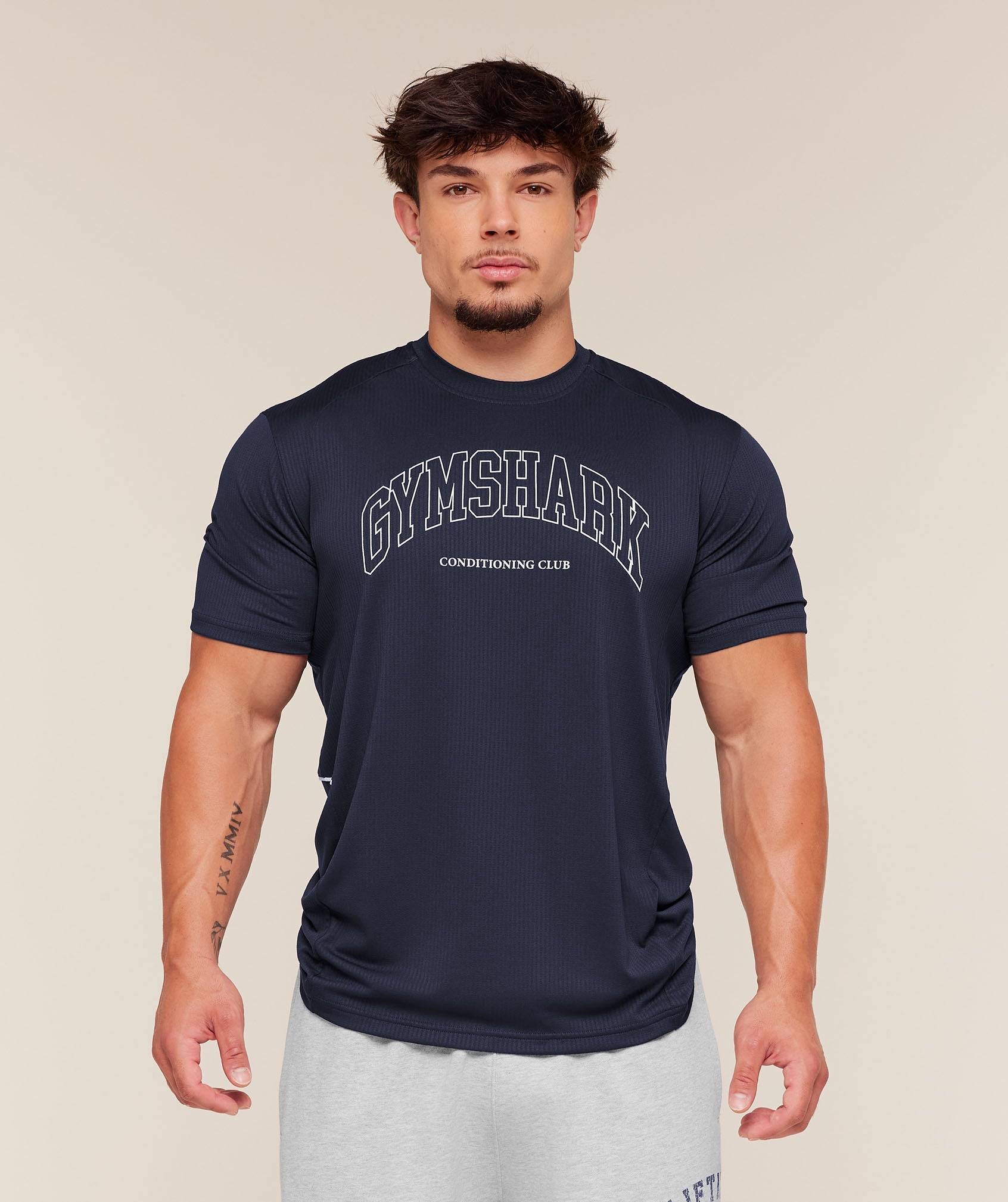 Gymshark Collegiate Tech T-Shirt Heavy Blue