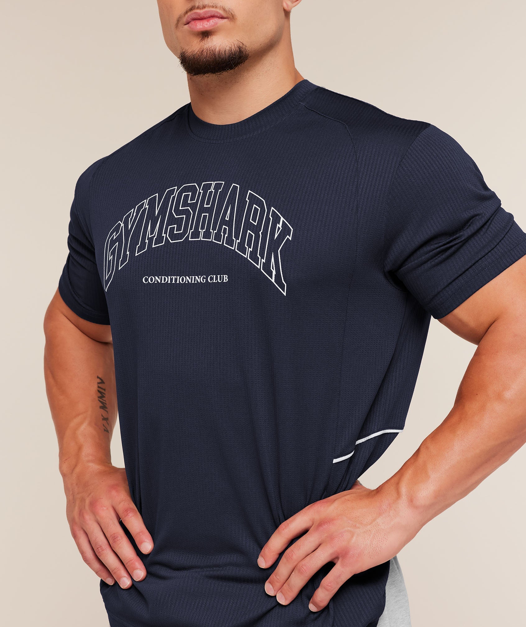Gymshark Collegiate Tech T-Shirt Heavy Blue