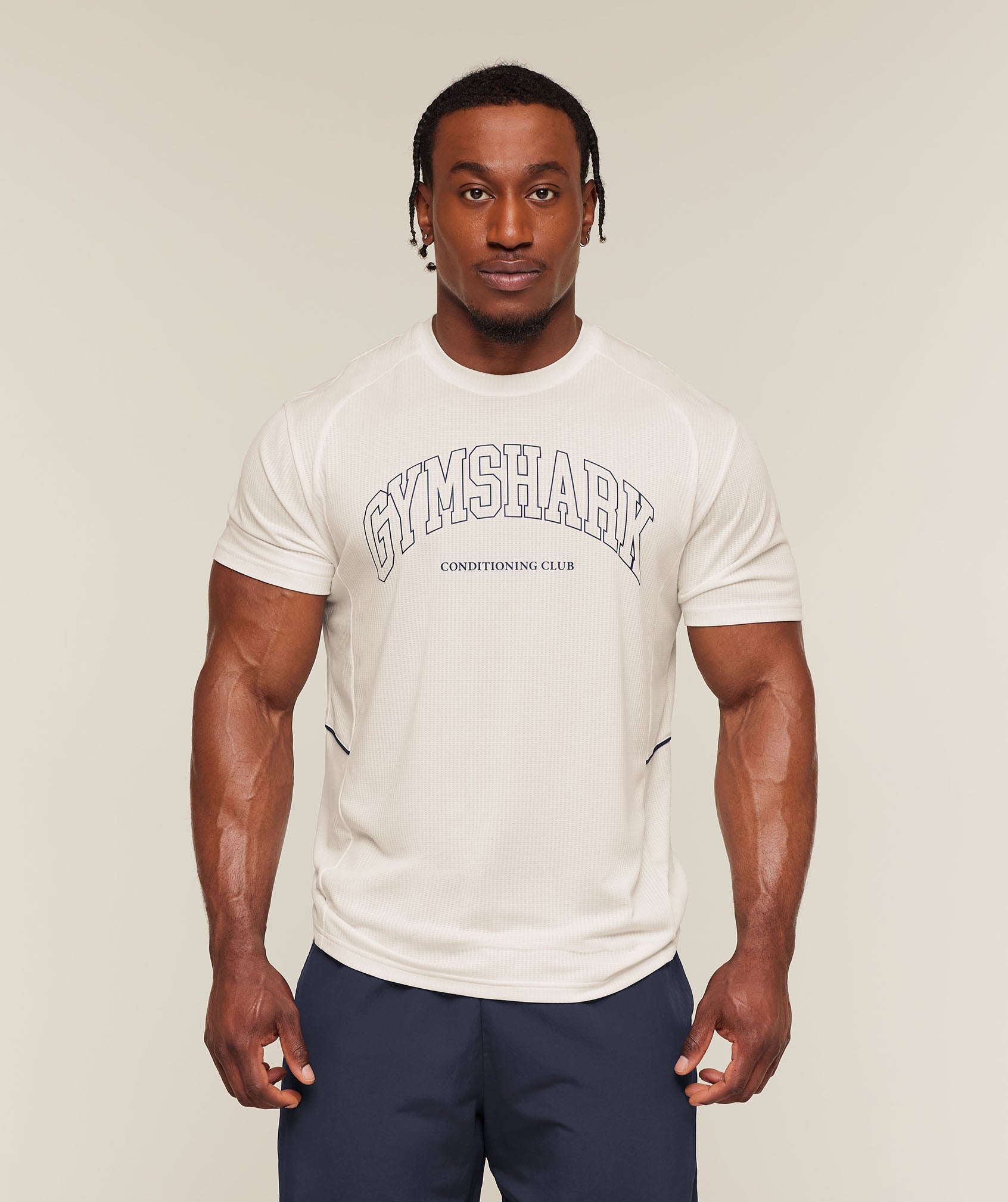 Gymshark Collegiate Tech T-Shirt Soft White