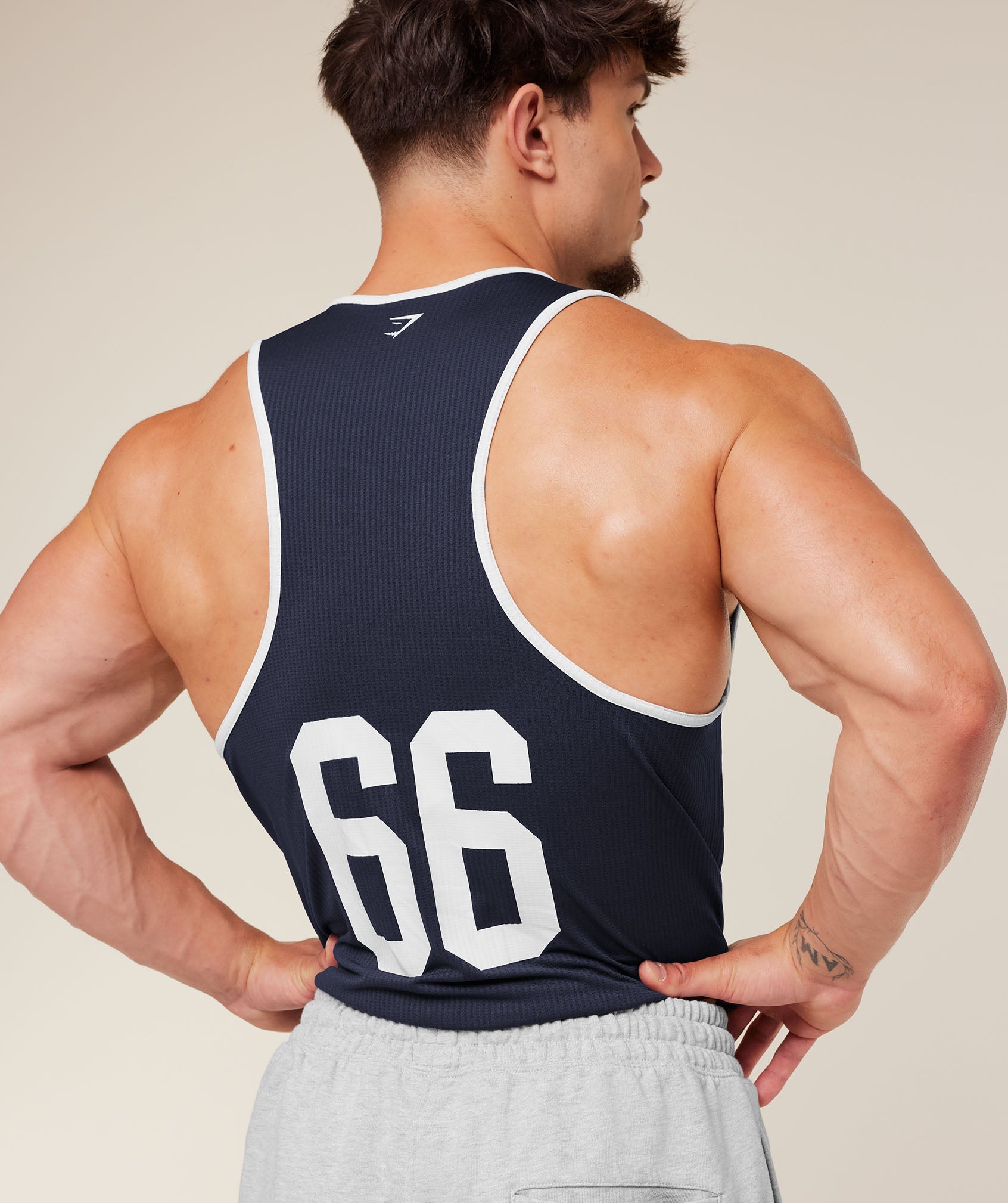 Gymshark Collegiate Tech Tank Heavy Blue