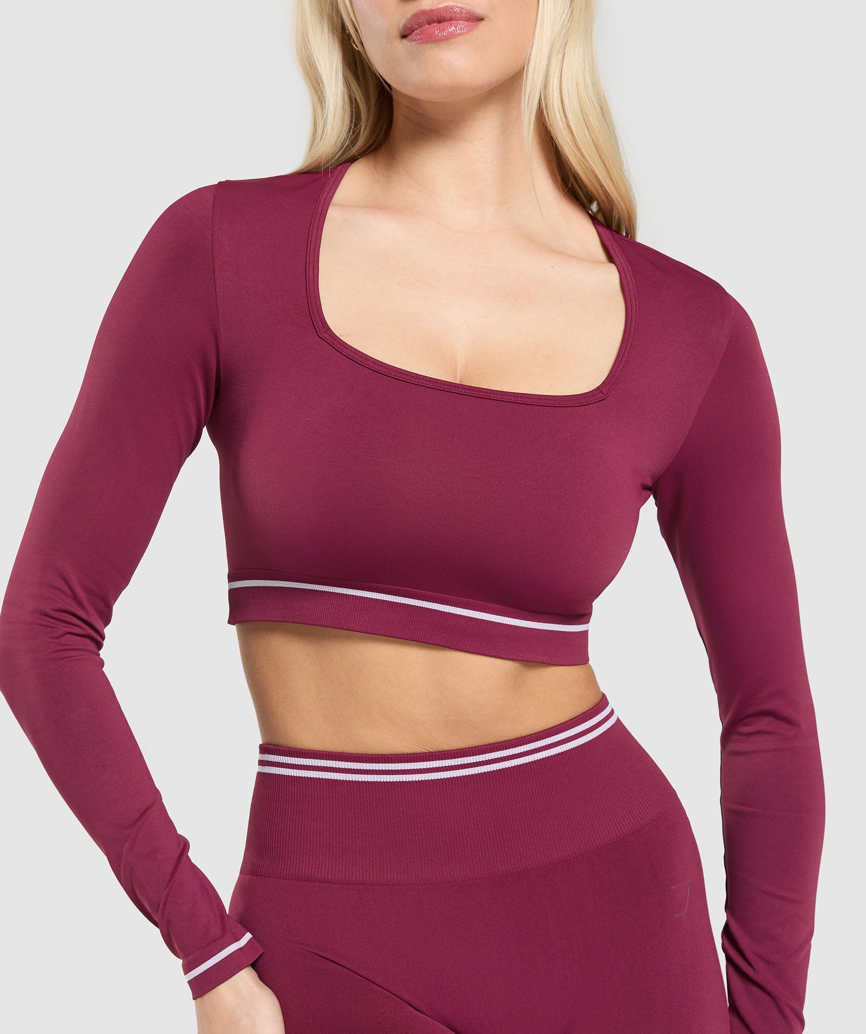 Women's Gymshark Contrast Seamless Crop Top Strong Pink