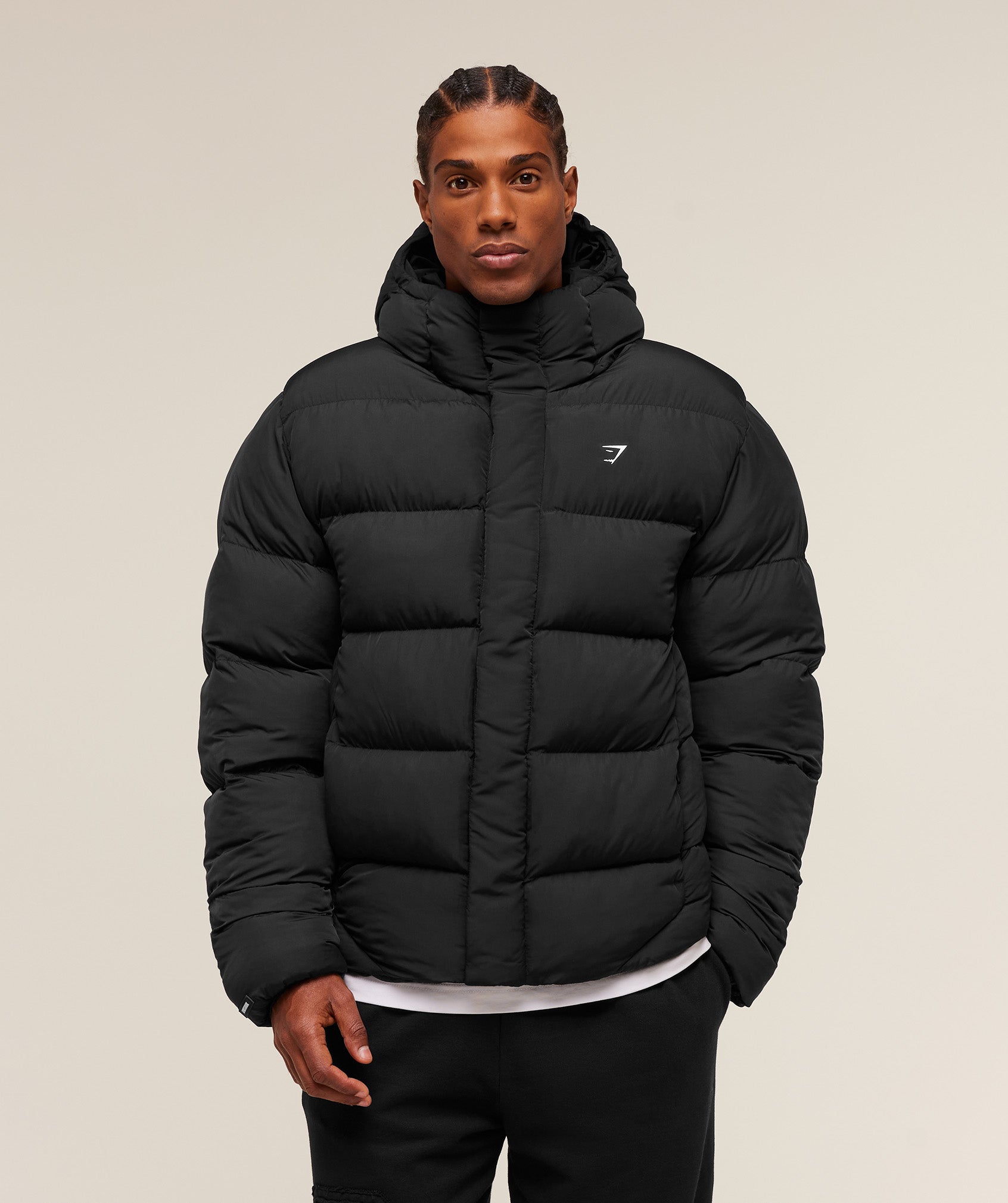 Gymshark Hooded Puffer Jacket Black