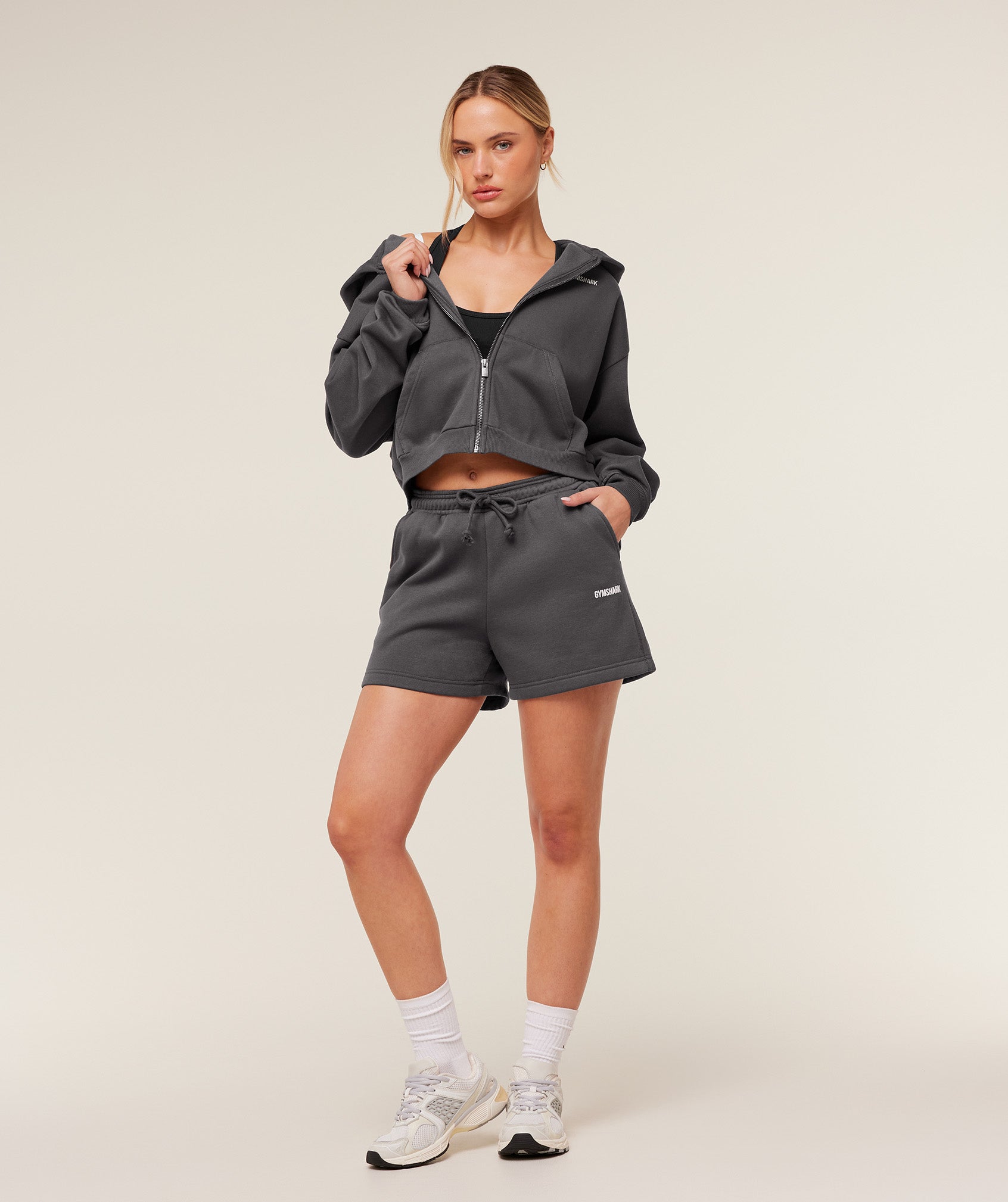 Women's Gymshark Cosy Luxe Shorts Onyx Grey