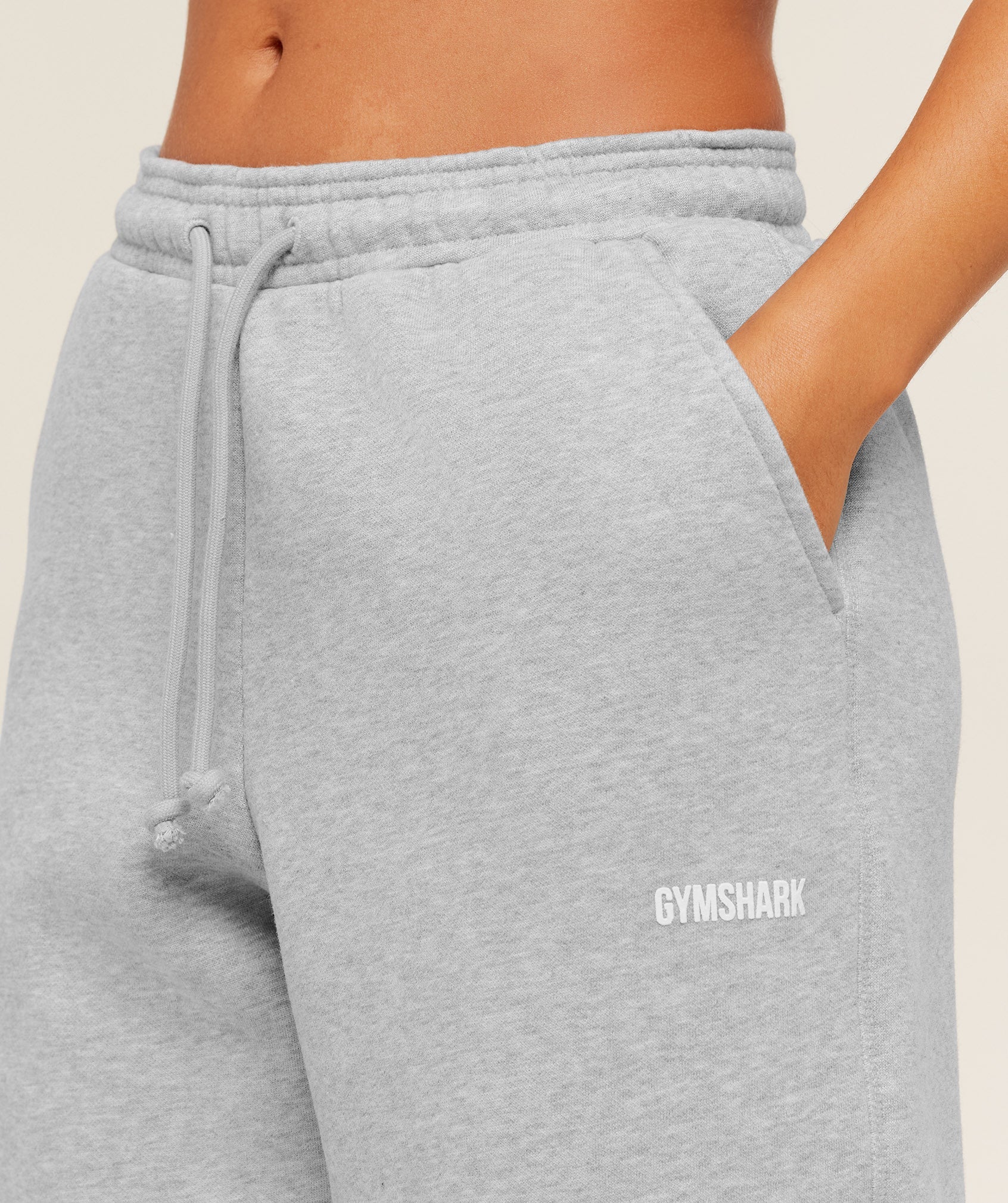 Women's Gymshark Cosy Luxe Straight Leg Short Joggers Bros Soft Grey Marl