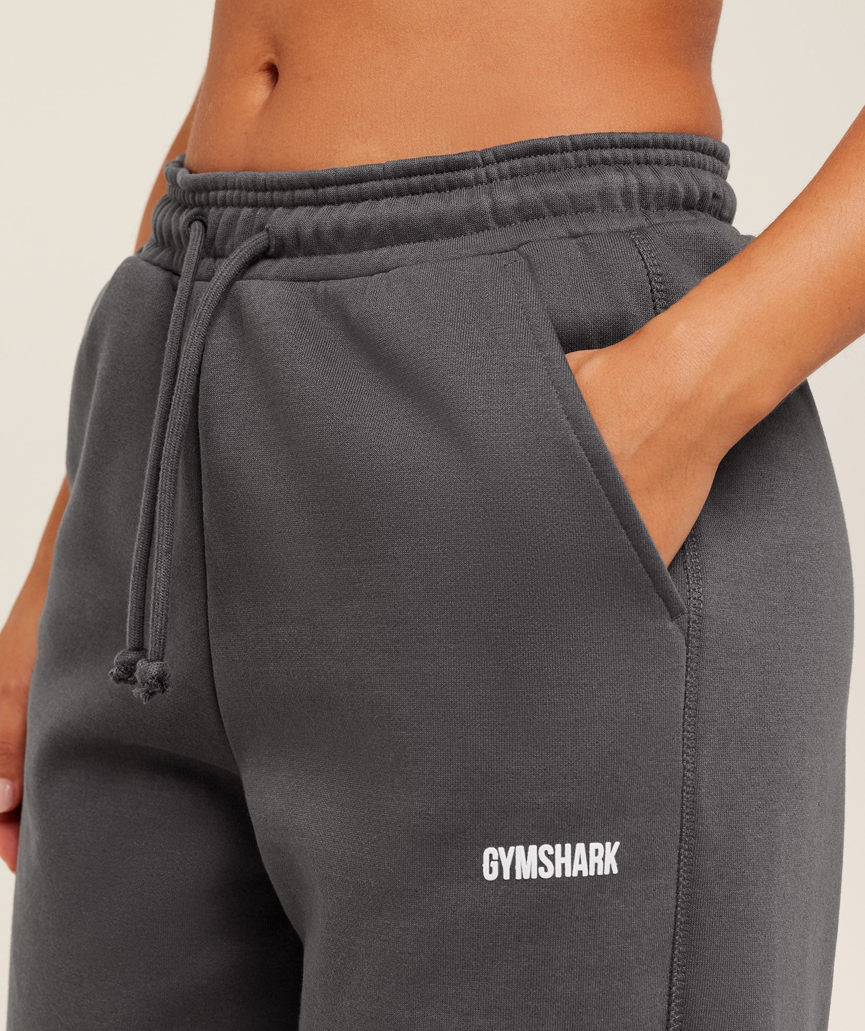 Women's Gymshark Cosy Luxe Straight Leg Short Joggers Onyx Grey