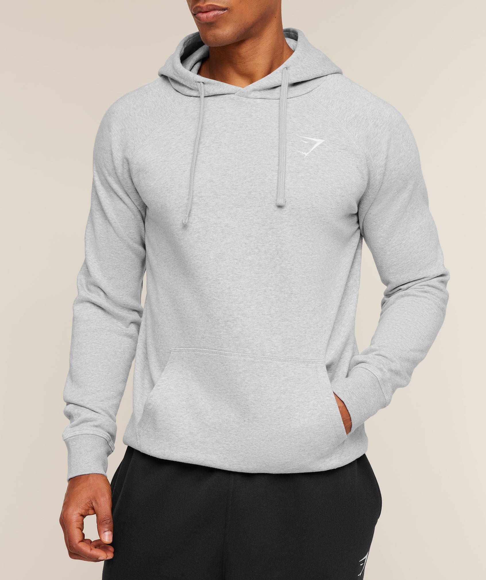Gymshark Crest Hoodie Light Grey Marl