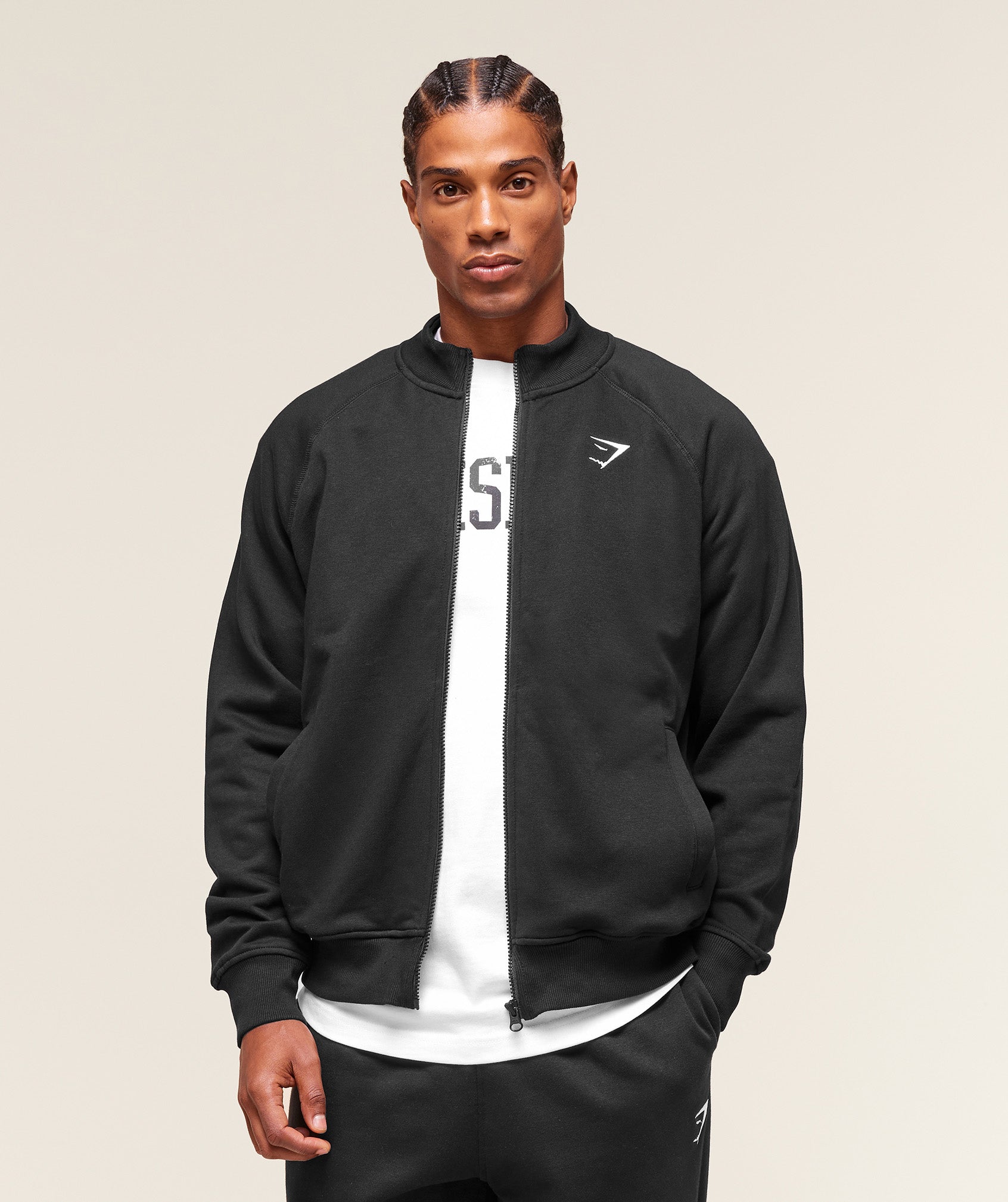 Gymshark Crest Oversized Track Jacket Black