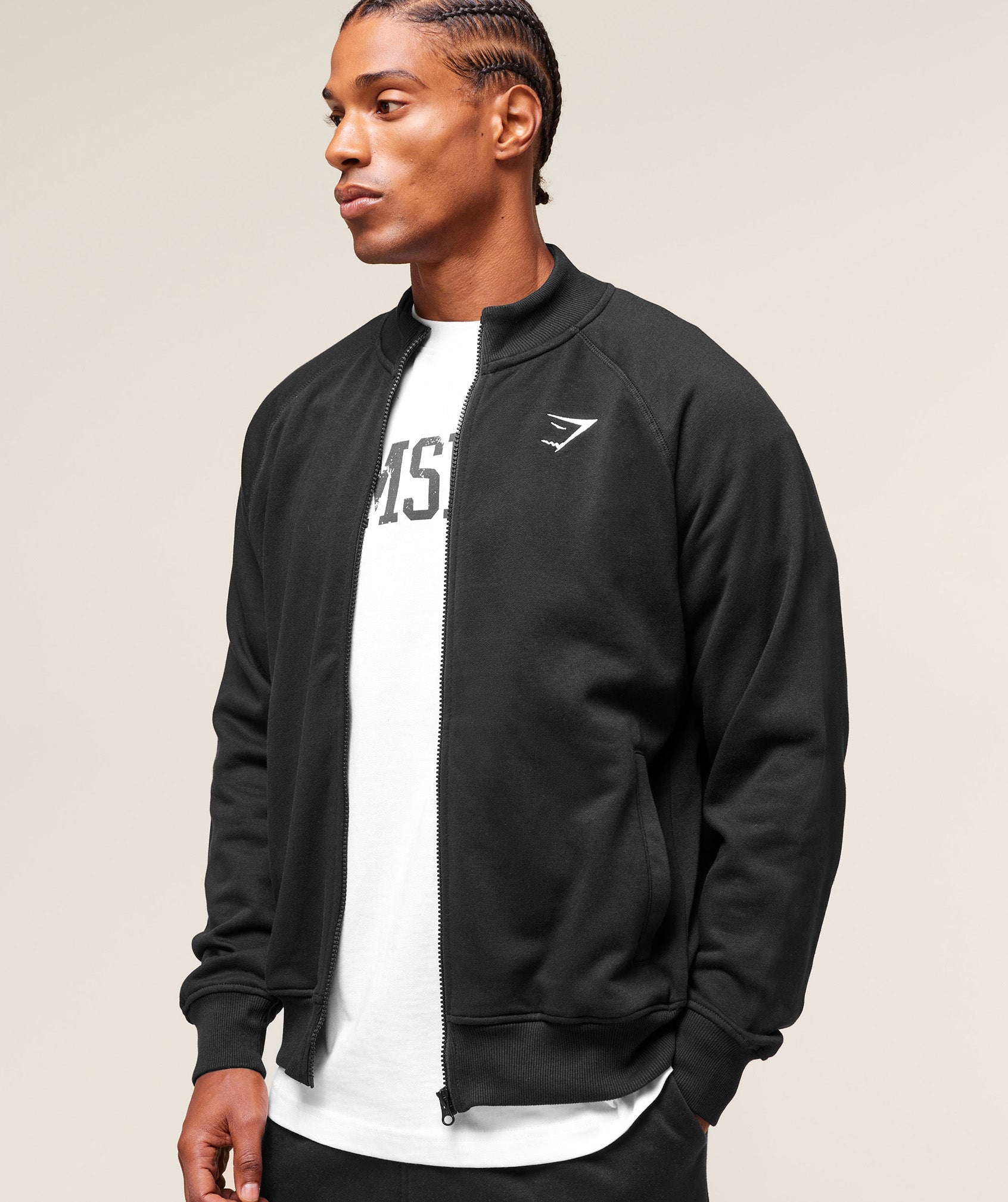Gymshark Crest Oversized Track Jacket Black