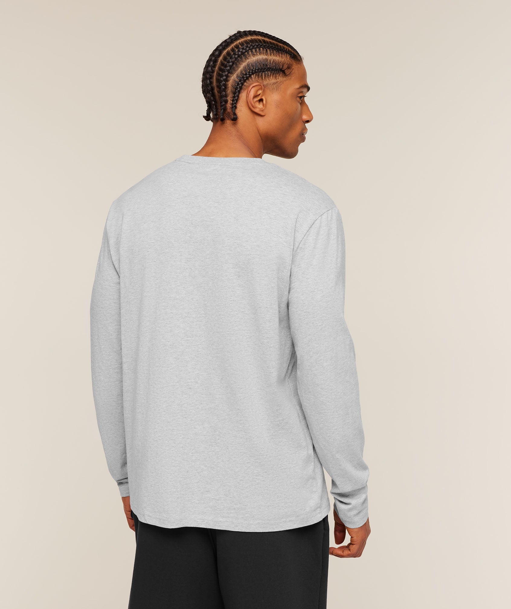 Gymshark Crest Long Sleeve T-Shirt Light Grey Marl