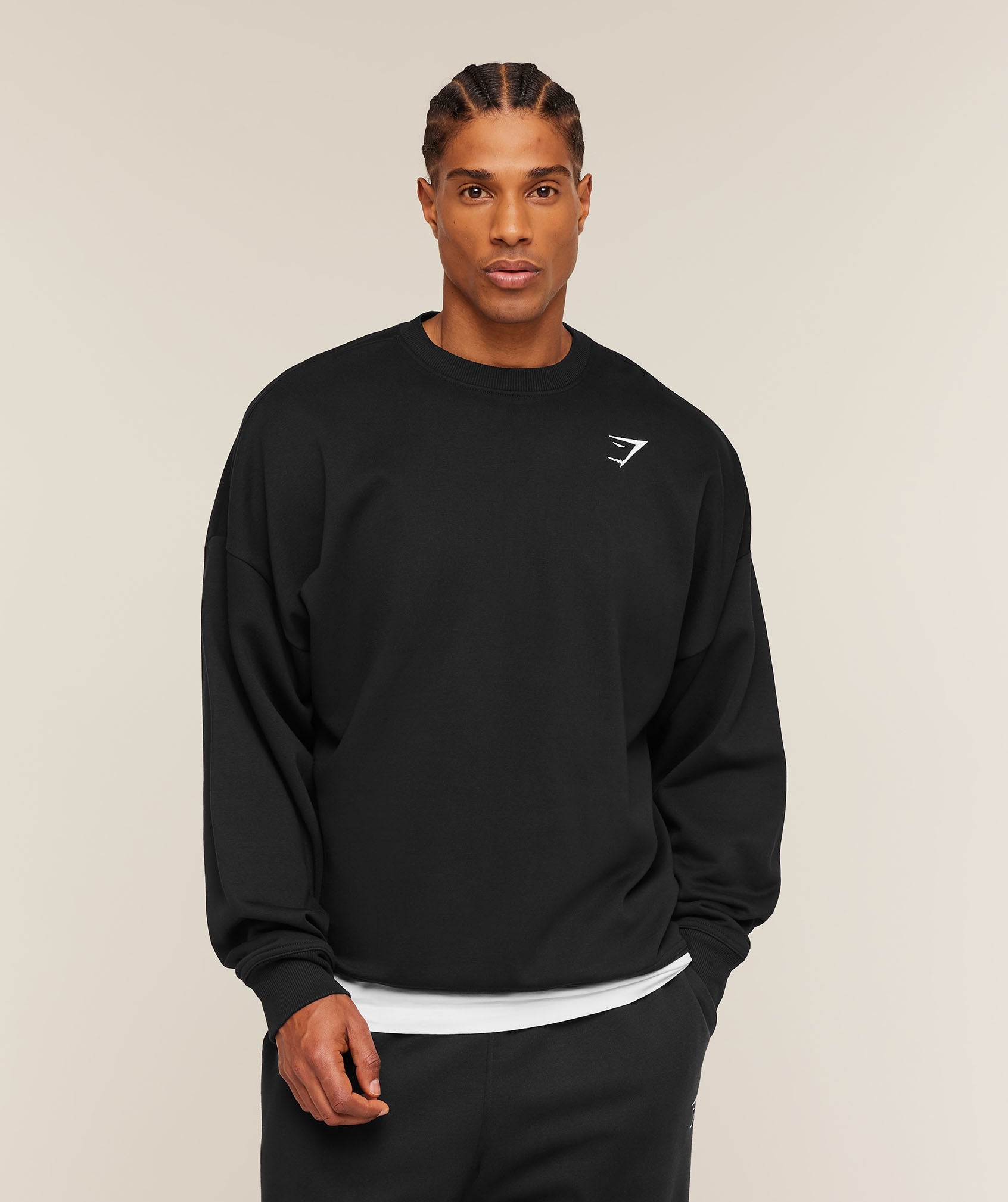 Gymshark Oversized Crest Crew Black