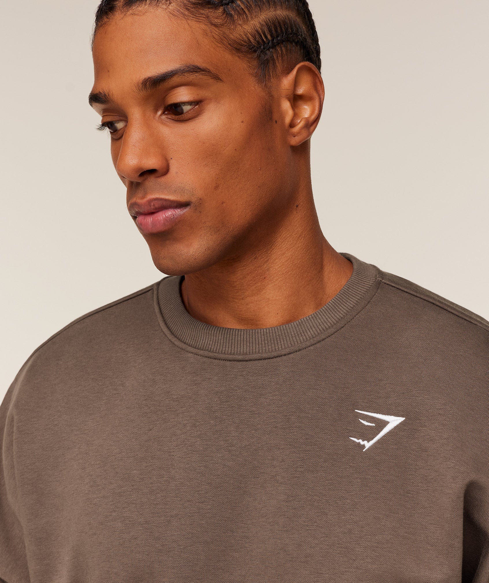 Gymshark Oversized Crest Crew Soft Brown