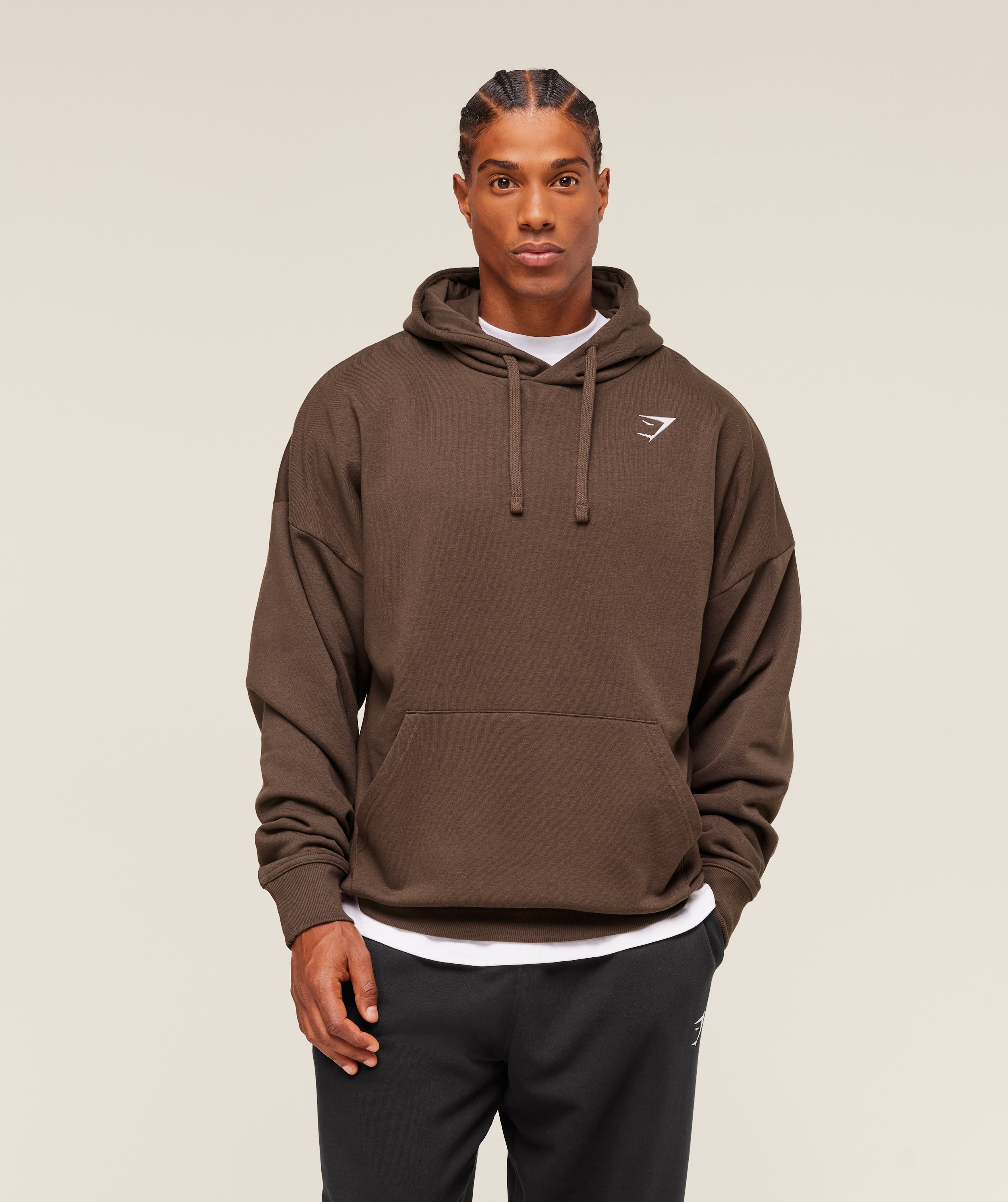 Gymshark Crest Oversized Hoodie Archive Brown
