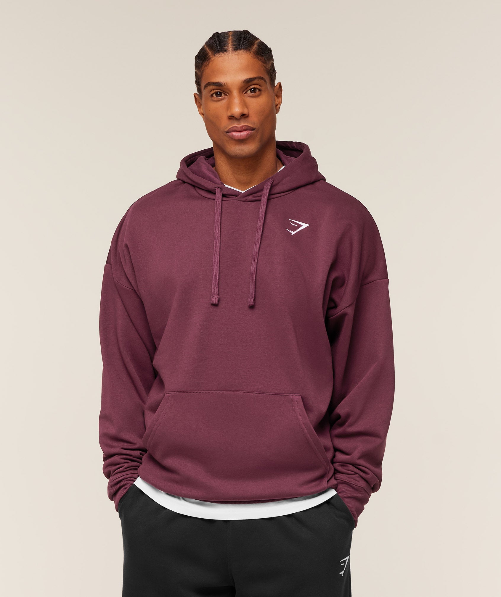 Gymshark Crest Oversized Hoodie Gs Impact Burgundy