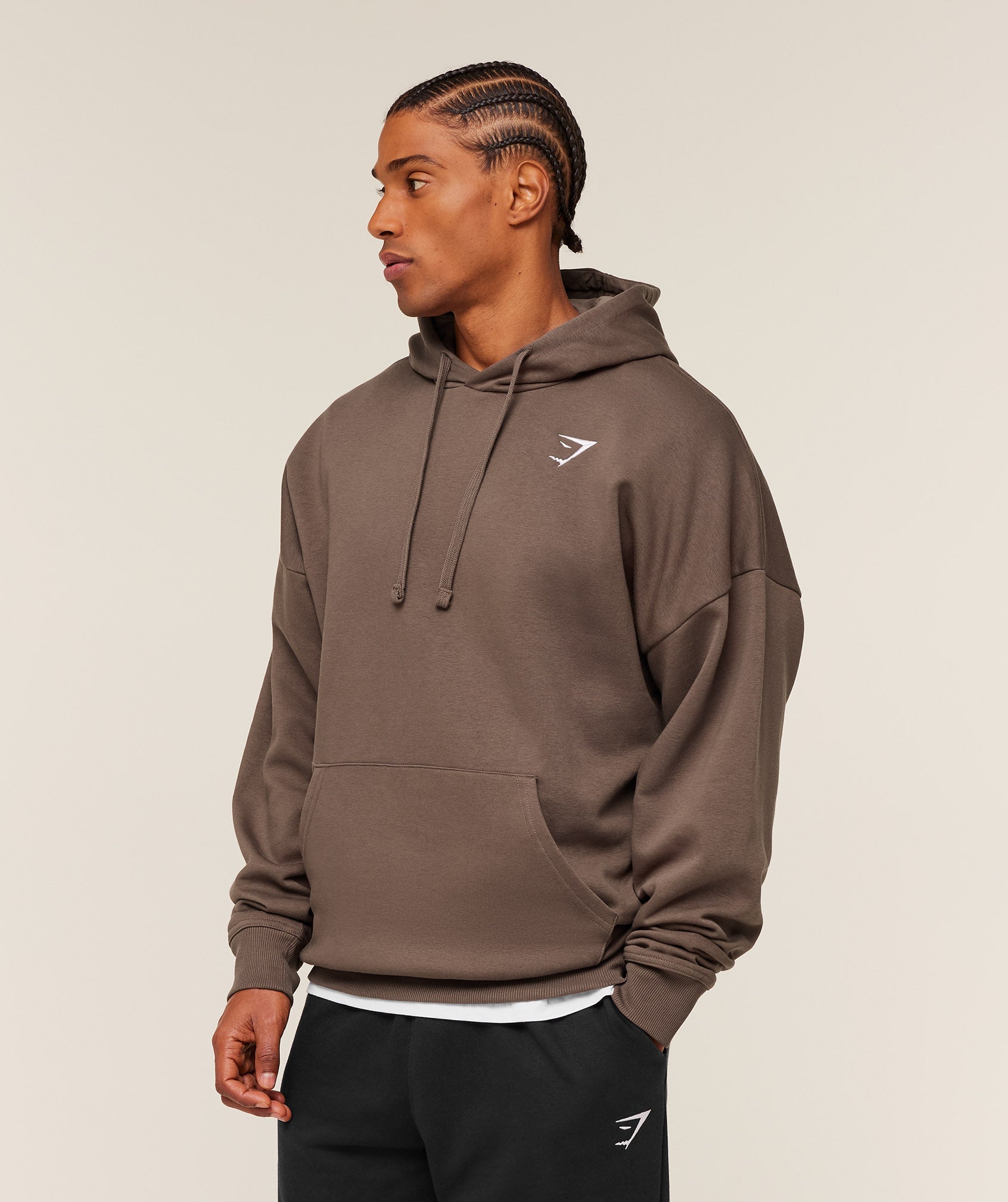Gymshark Crest Oversized Hoodie Soft Brown