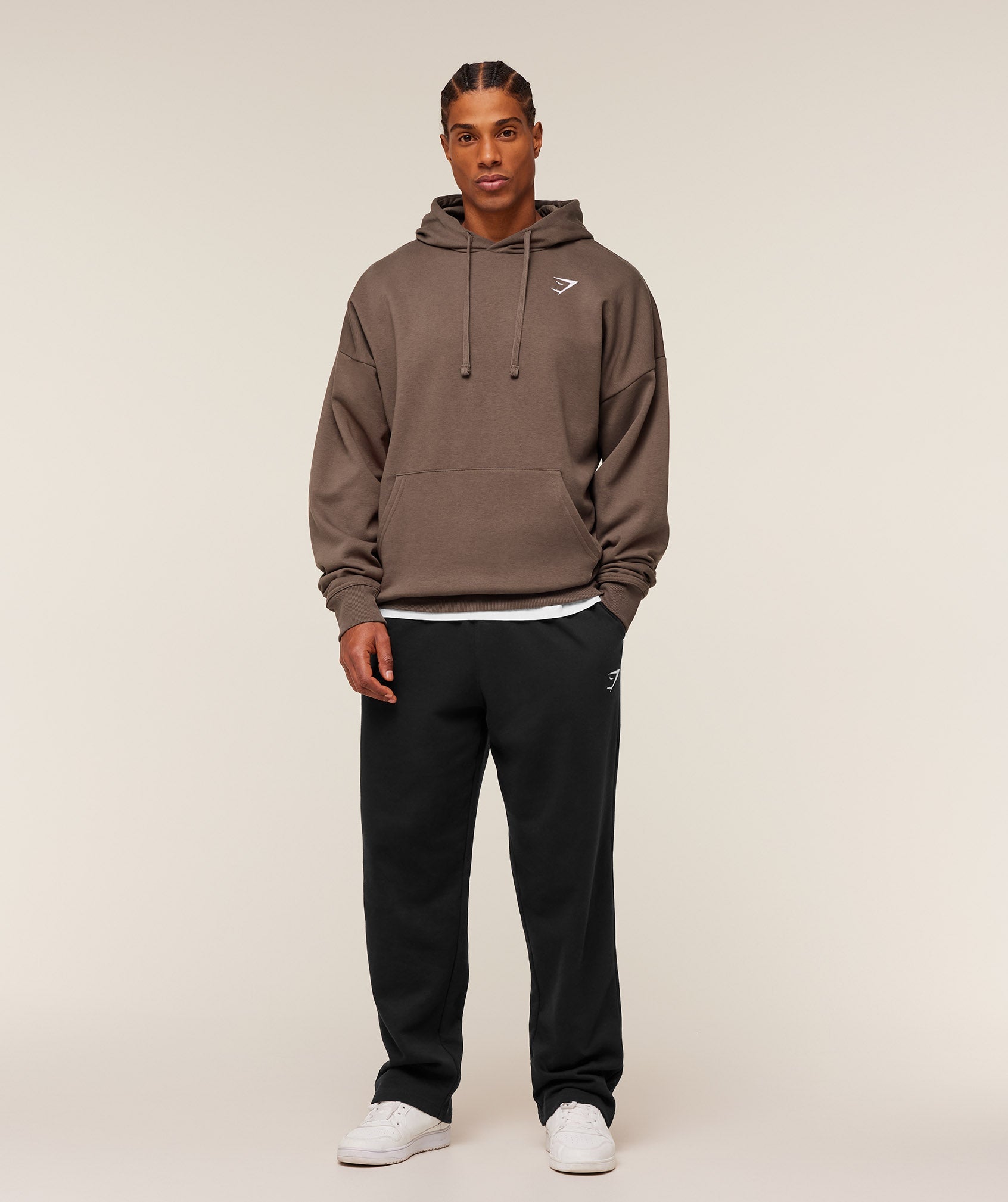Gymshark Crest Oversized Hoodie Soft Brown
