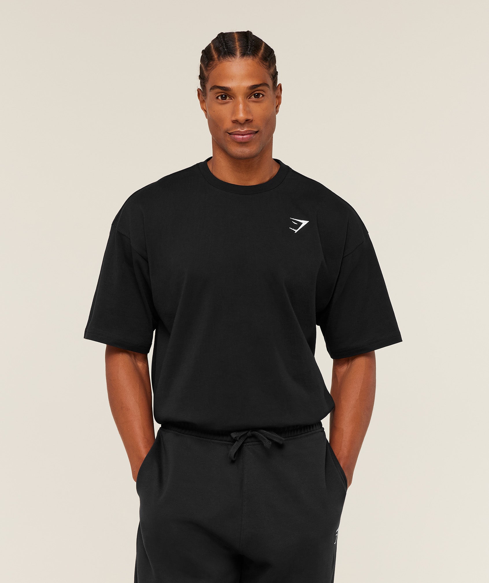 Gymshark Crest Oversized T-Shirt Gs Black