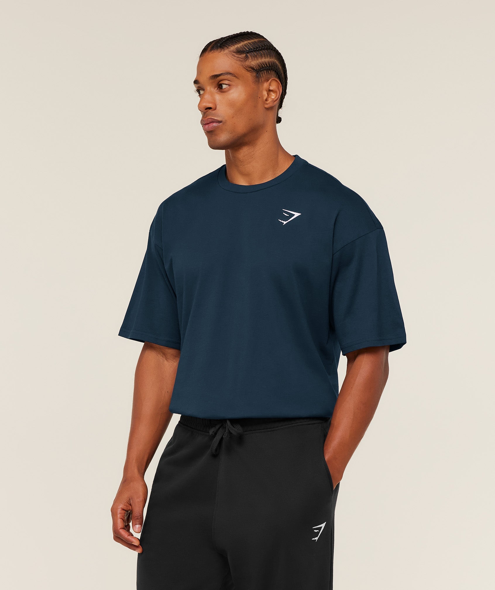 Gymshark Crest Oversized T-Shirt Gs Navy