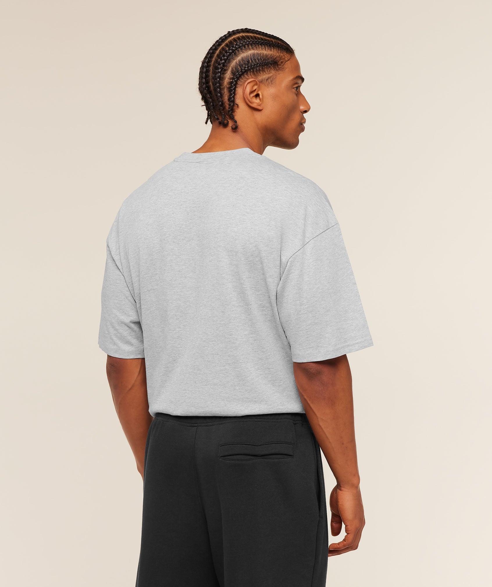 Gymshark Crest Oversized T-Shirt Light Grey Core Marl