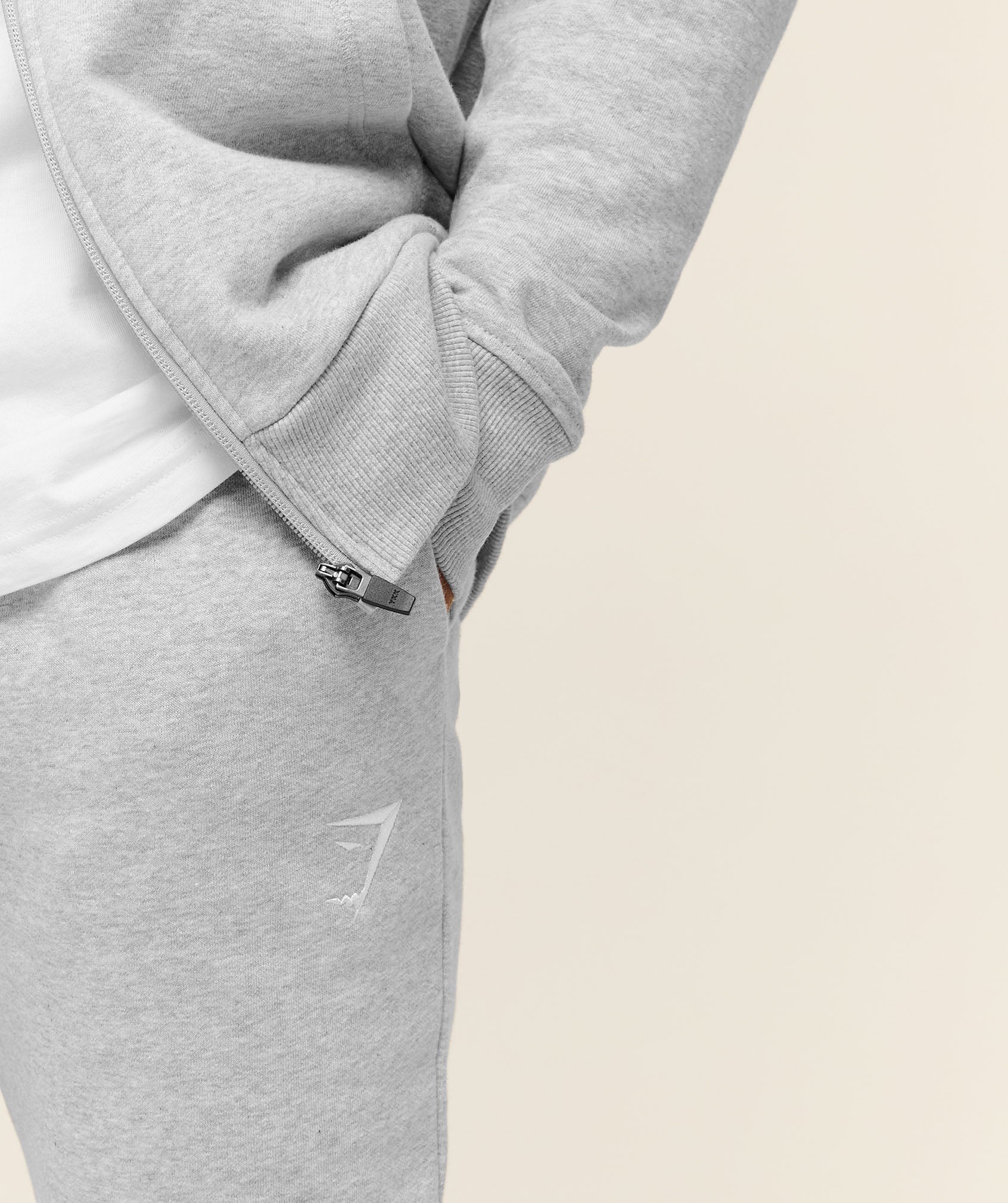 Gymshark Crest Joggers Light Grey Marl