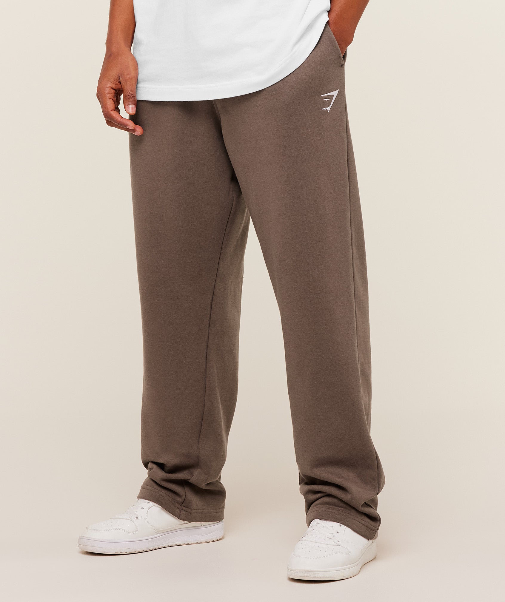Gymshark Crest Straight Leg Joggers Soft Brown