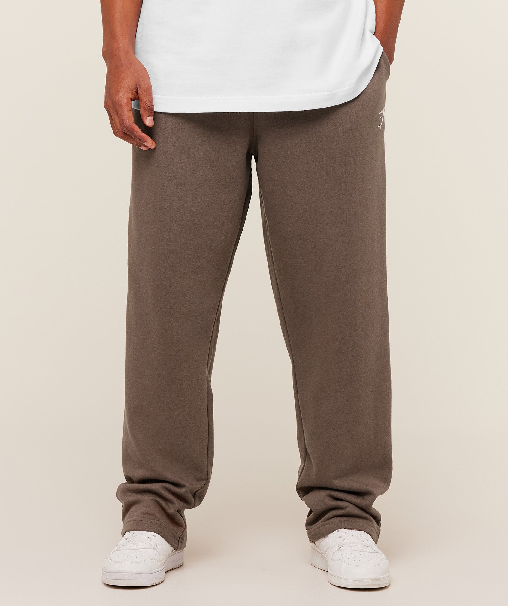 Gymshark Crest Straight Leg Joggers Soft Brown