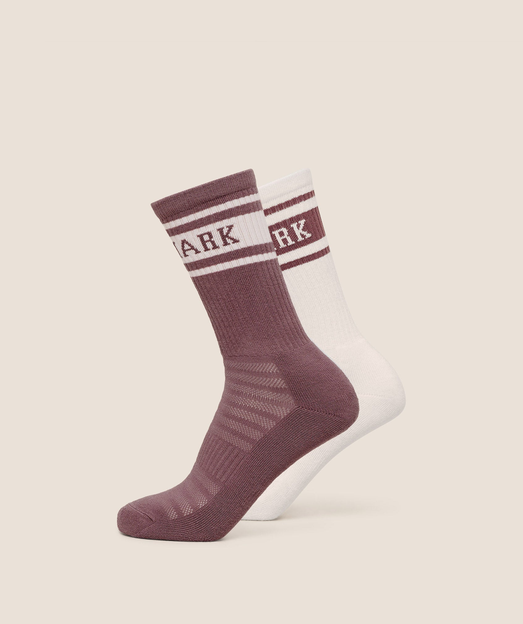 Women's Gymshark Collegiate Crew Sock 2Pk Calm Pink