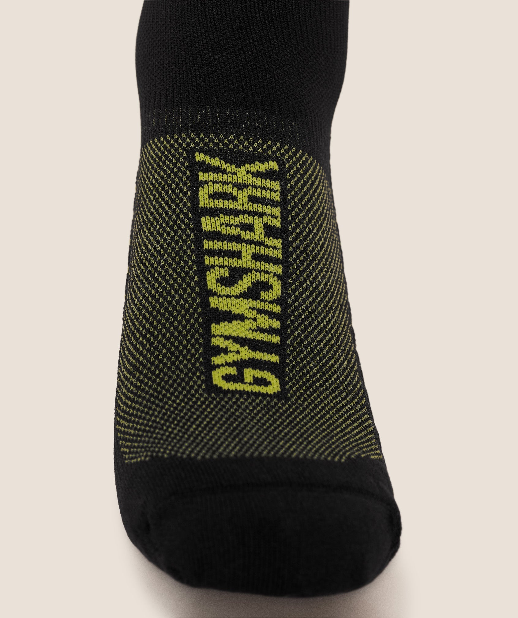 Gymshark Graphic Single Pack Crew Running Sock Black