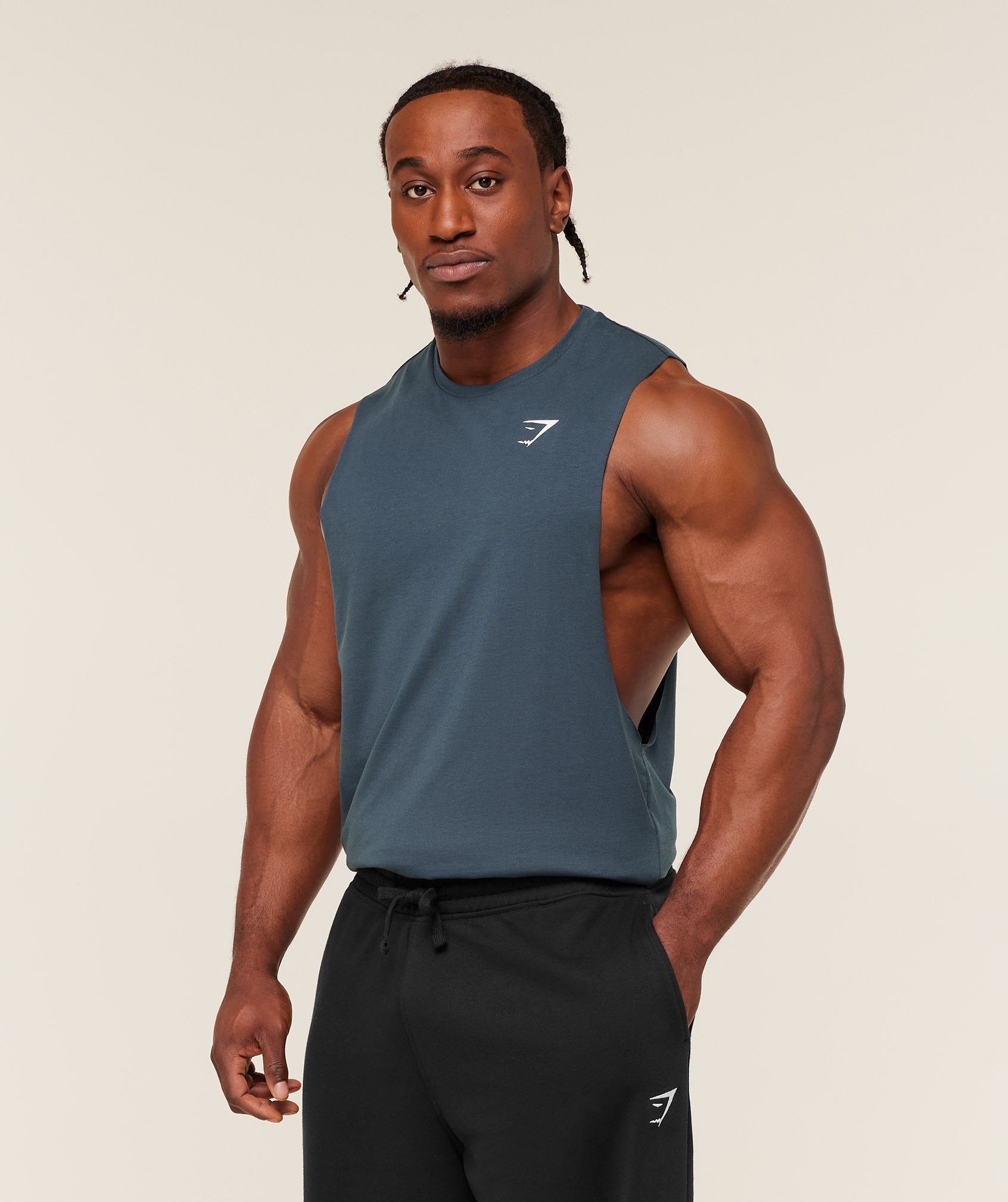 Gymshark Critical 2.0 Drop Arm Tank Gs Stealth Blue